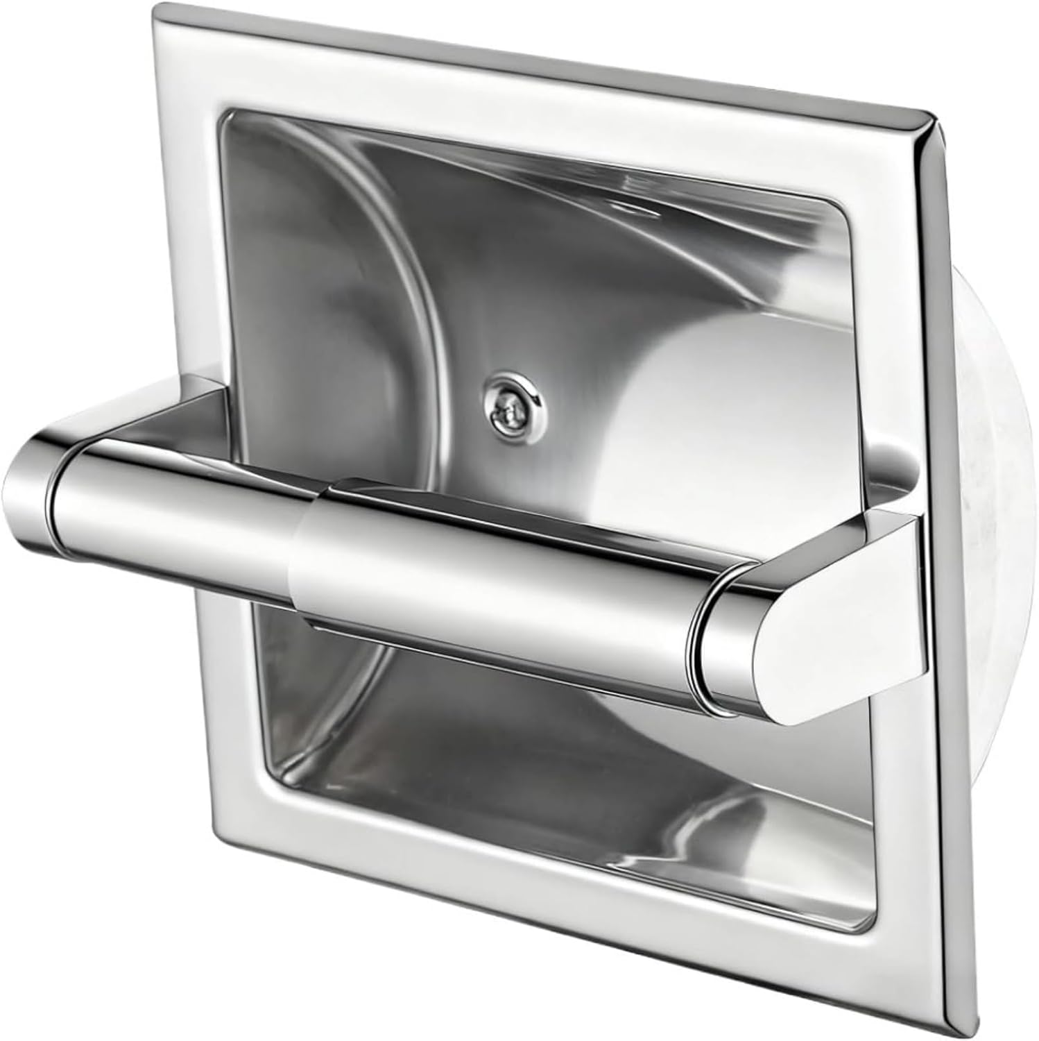 Recessed Toilet Paper Holder, Stainless Steel Toilet Roll Holder Silver