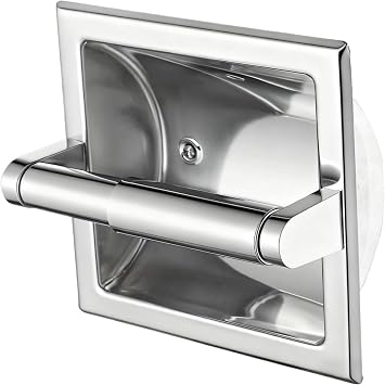 Recessed Toilet Paper Holder, Stainless Steel Toilet Roll Holder Silver
