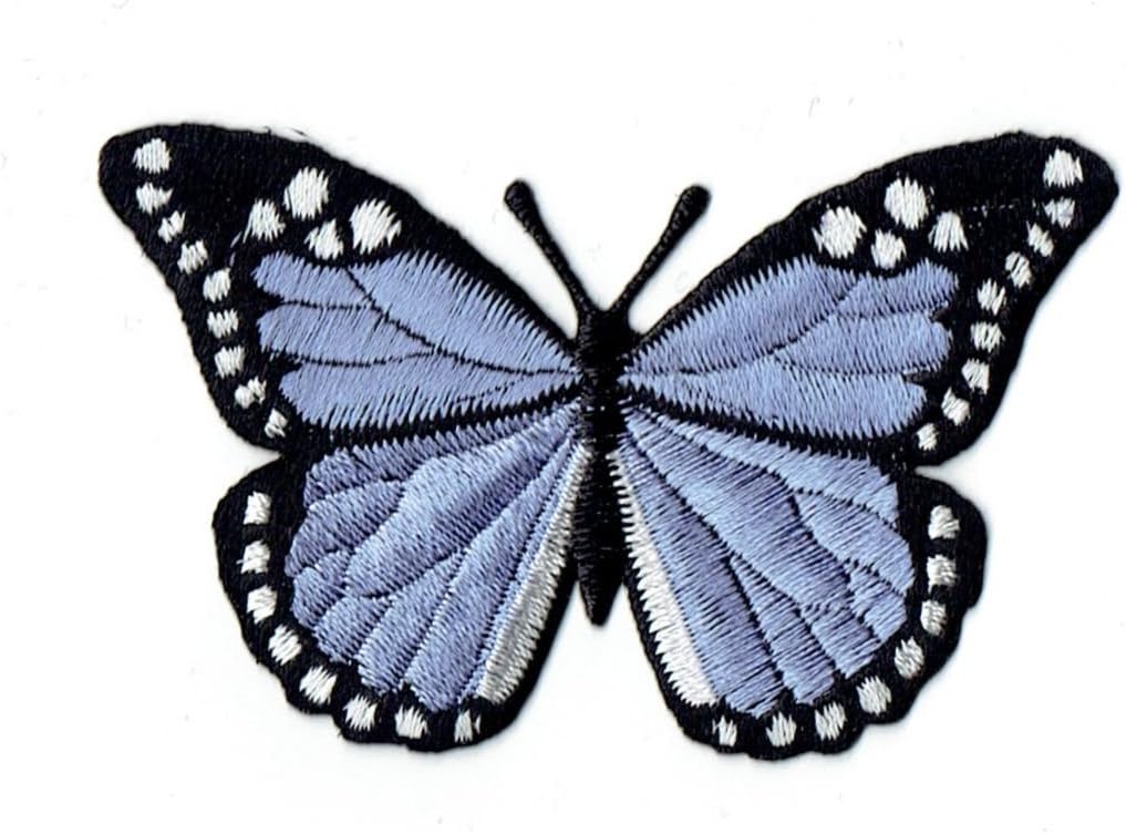 Monarch Butterfly, Embroidered, Iron on Patch (Lilac Purple)