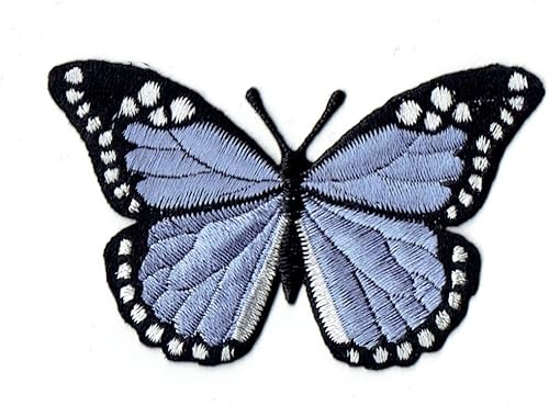 Miniatura 3 de Parche bordado de mariposa monarca verde oliva y negro