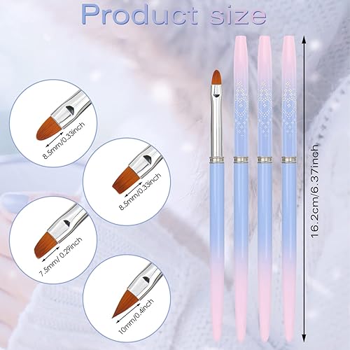 Miniatura 2 de BENBO - 4 cepillos de limpieza de uñas, resistente a la acetona, herramientas de pintura, removedor de uñas, cepillo para el diseño de uñas, esmalte