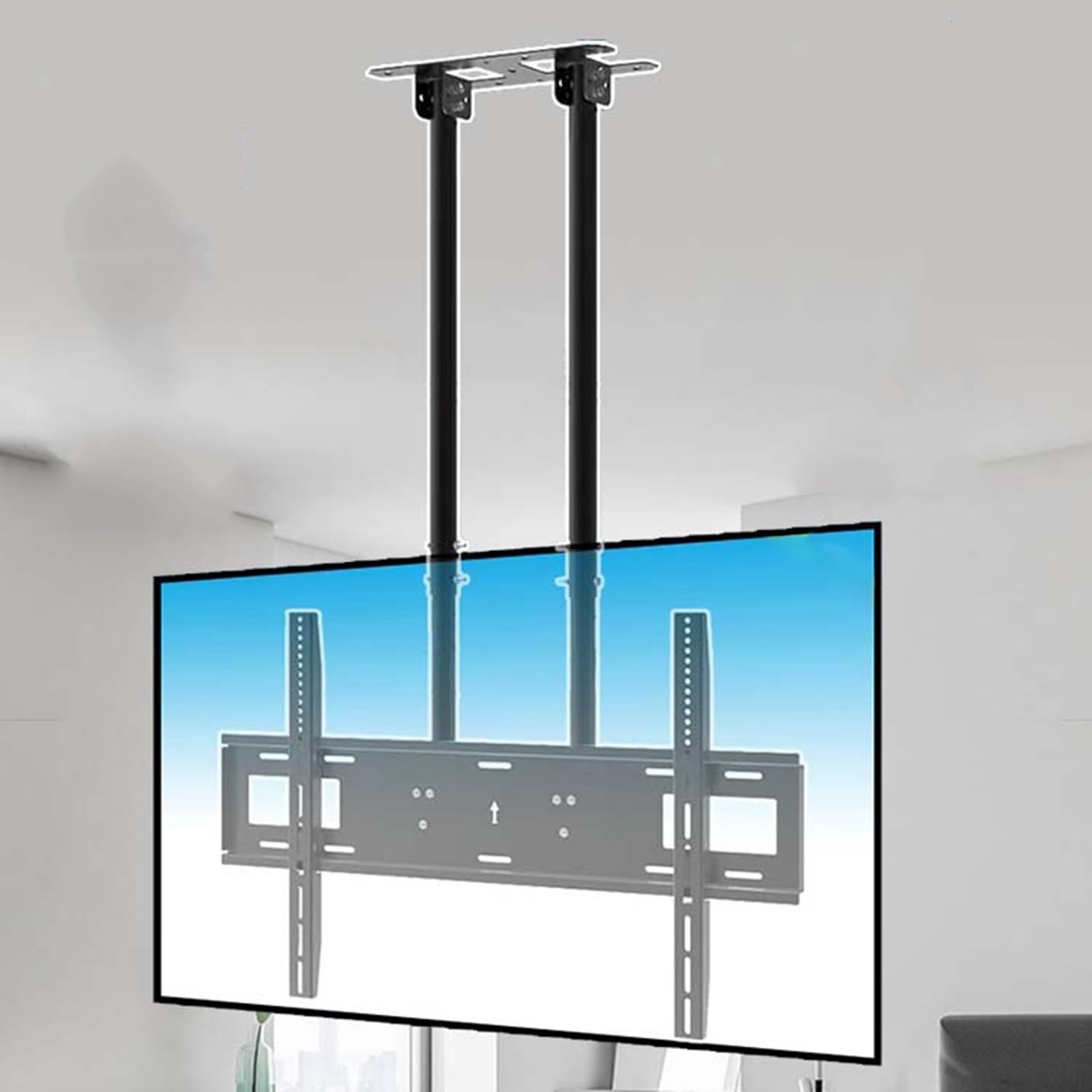 Support TV plafond télescopique orientable avec charge maximale de 60 kg noir