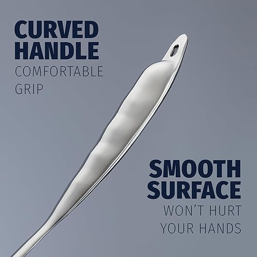 Miniatura 6 de Zulay Kitchen Cuchara de servir ranurada de acero inoxidable  Espumador de cuchara grande  Utensilios duraderos con mango ergonómico y fácil de usar