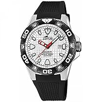 LOTUS Orologio Uomo Analogico Gomma Nera – Quarzo – Calendario – Vetro Zaffiro – Impermeabile 20 ATM 18927, A Special Prices