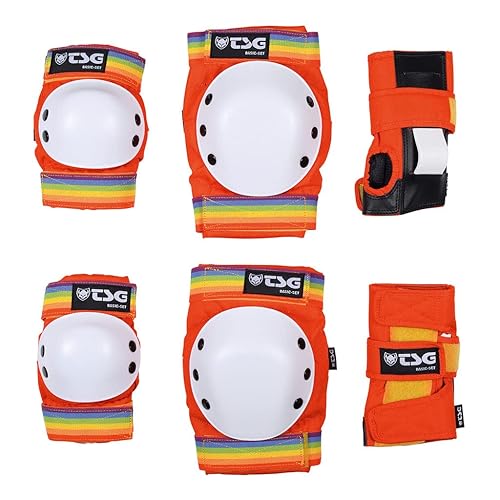 TSG Juego de almohadillas básicas, todo en uno de protección para patineta, rodilleras, coderas y muñequeras, espuma de copa EVA, tapas de