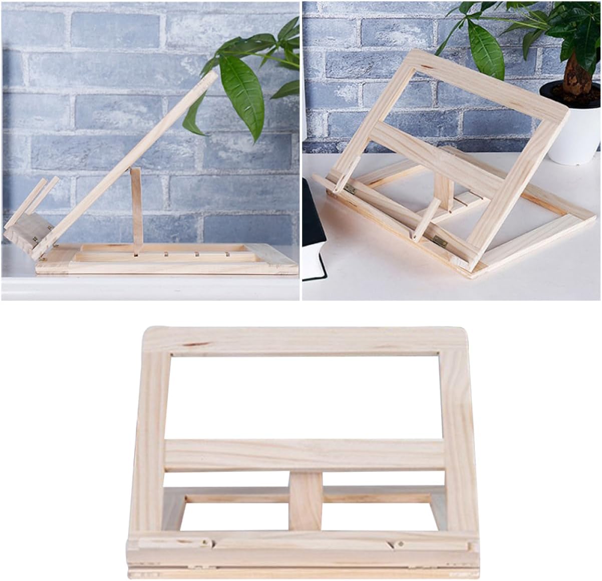 Wood Bookshelf Reading Book Stand Holder Adjustable Book Stand Desk Book Stand Book Holder Document Book Holder Tray Sturdy Book Stand Reading Rest Holder Bookshelf for Wooden