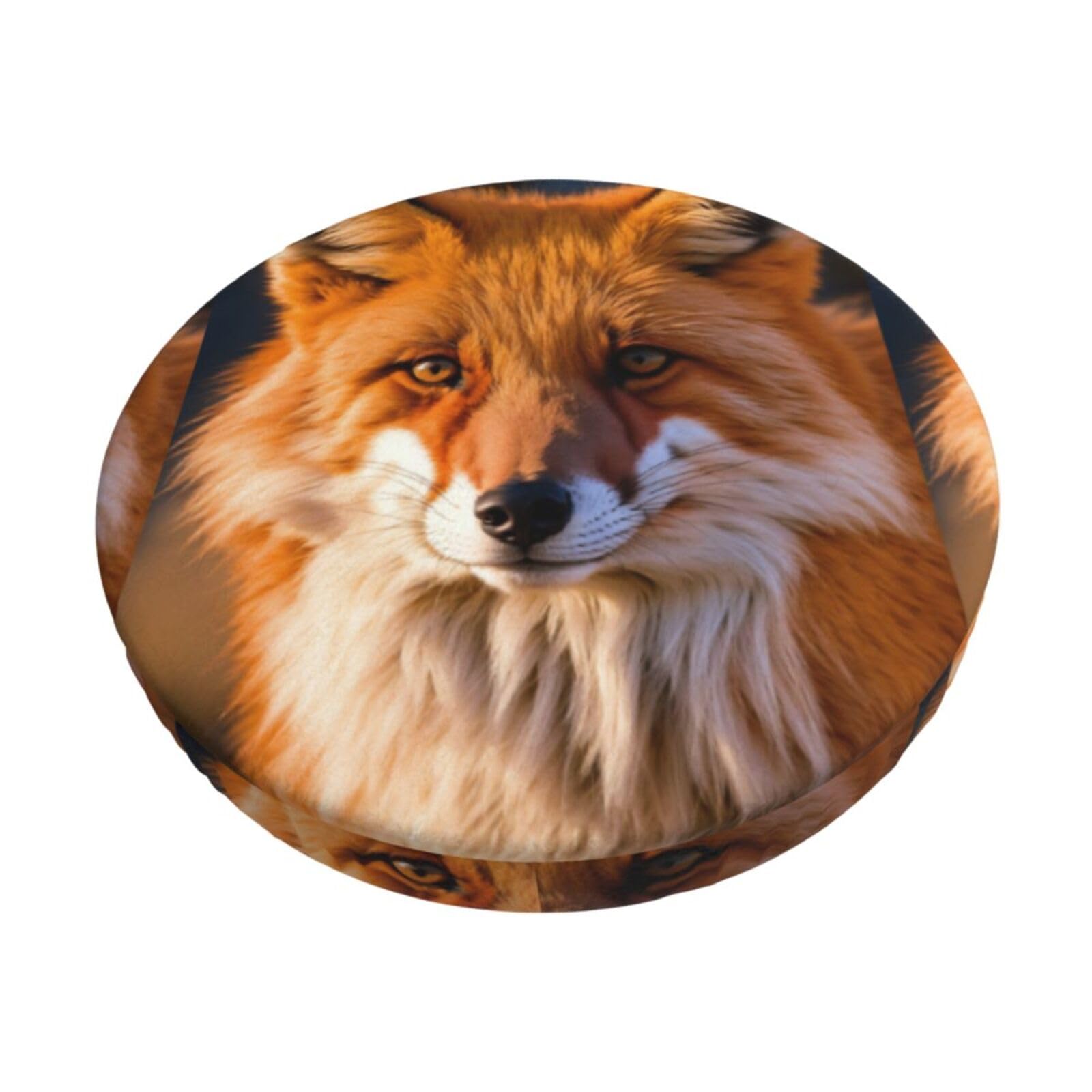 GUCHENP Fox Print Round Bar Chair Cushion Cover,Washable Chair Protector For Indoor Home Furniture Decor