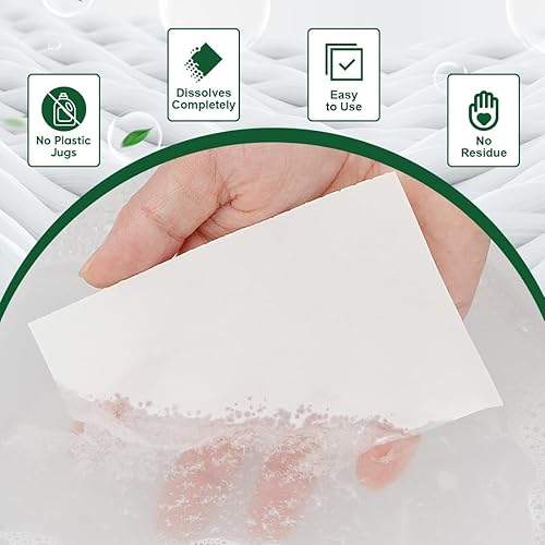 Miniatura 5 de AIDEA Hojas de detergente para ropa, aroma fresco (100 cargas), 50 hojas, detergente ecológico e ingredientes naturales, sin jarra de plástico,