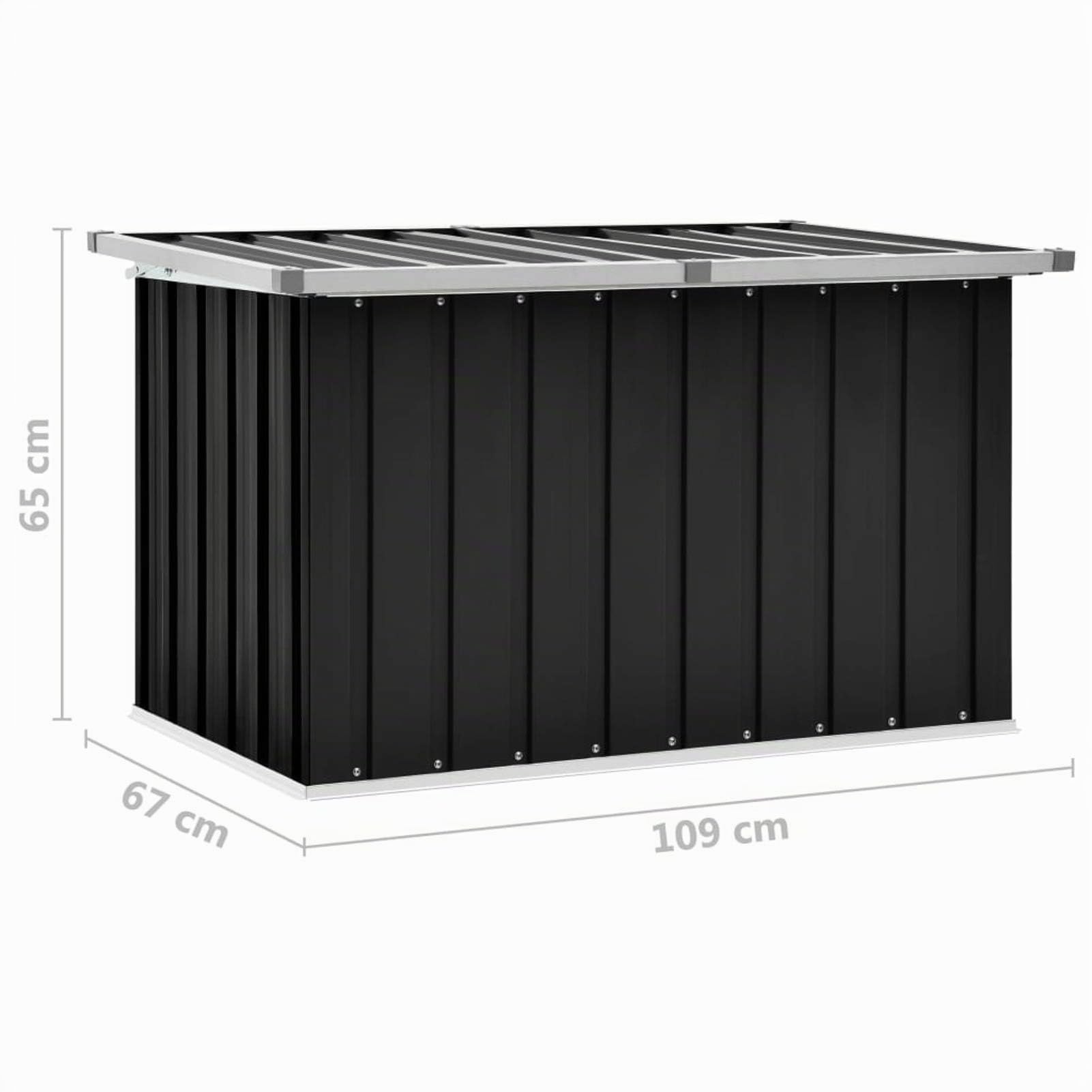 Festnight Gartenbox Wasserdicht Metall Auflagenbox Garten-Aufbewahrungsbox Große Kissen Werkzeugkasten Gartenbox Balkonschrank Gartentruhe Kissenbox Anthrazit 109 x 67 x 65 cm