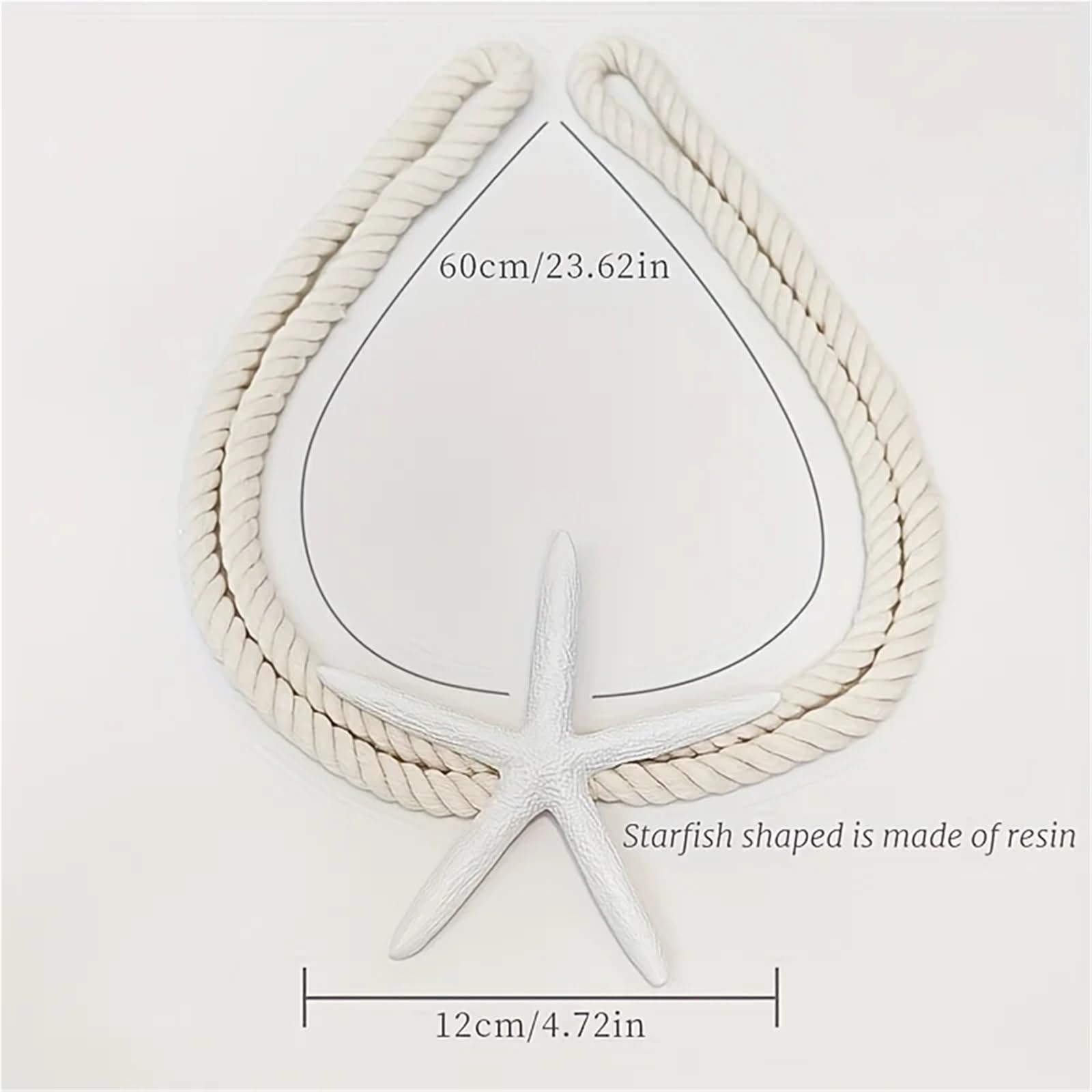 Crochets De Rideaux TresséS BohèMes Embrasses de Rideaux Boho réglables, tissées à la Main, décor d'étoile mer Naturel, Support draperie en Corde Coton et Lin for fenêtre
