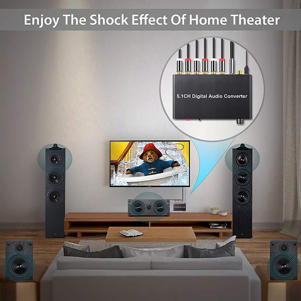 Decodificador de Audio, el convertidor de Audio Digital de 5.1 Canales con Entrada de decodificador SPDIF a convertidor de Audio Digital de 5.1 Canales Compatible con Dolby AC-3 DT