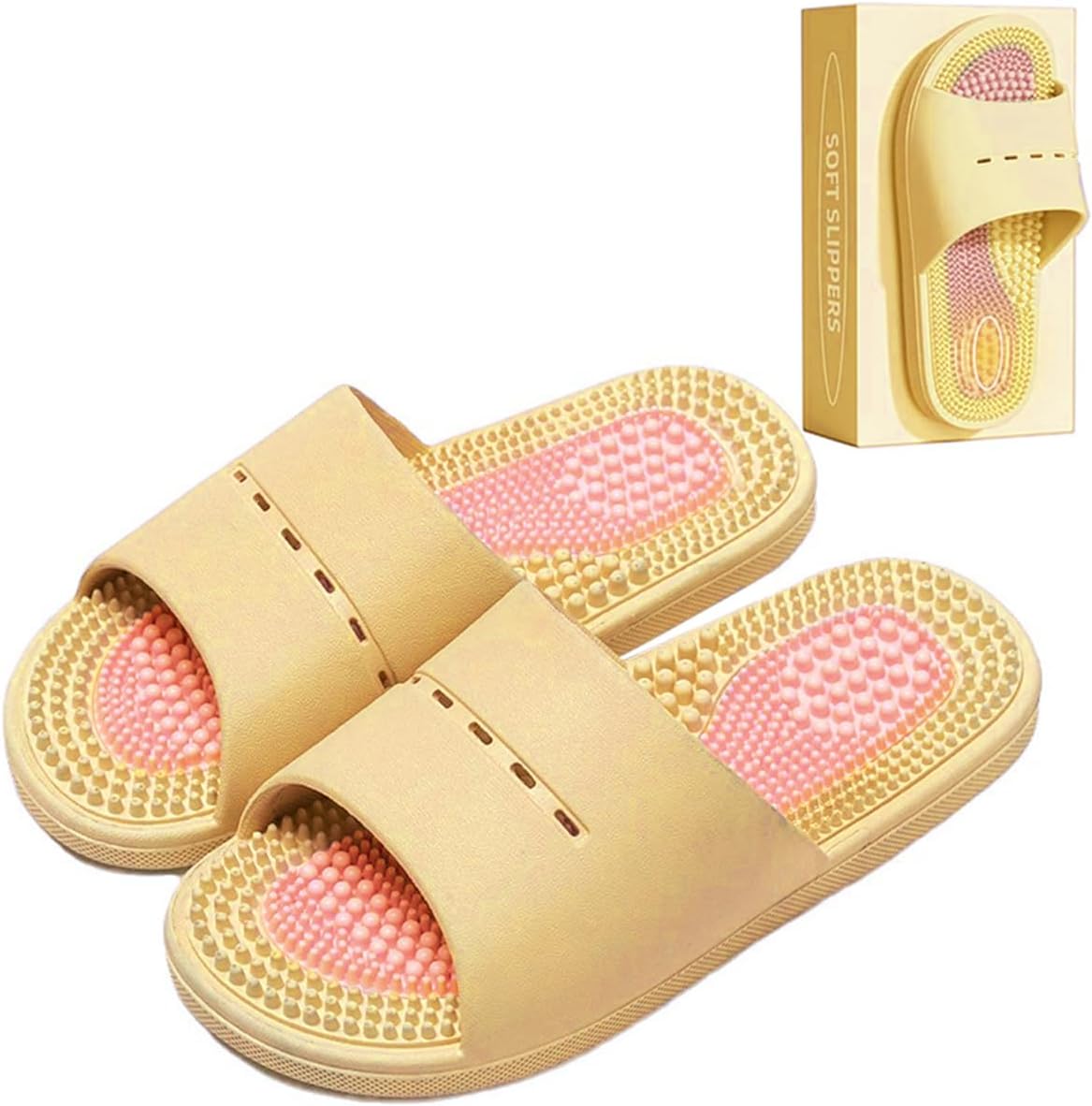 Acupressure Massage Slippers Acupressure Foot Massager Shoes Reflexology Sandals Gift for Men Women Reduce Feet Neuropathy Pain Relief and Tension