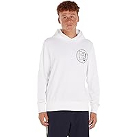 Tommy Hilfiger Felpa Uomo con Cappuccio, Bianco (White)