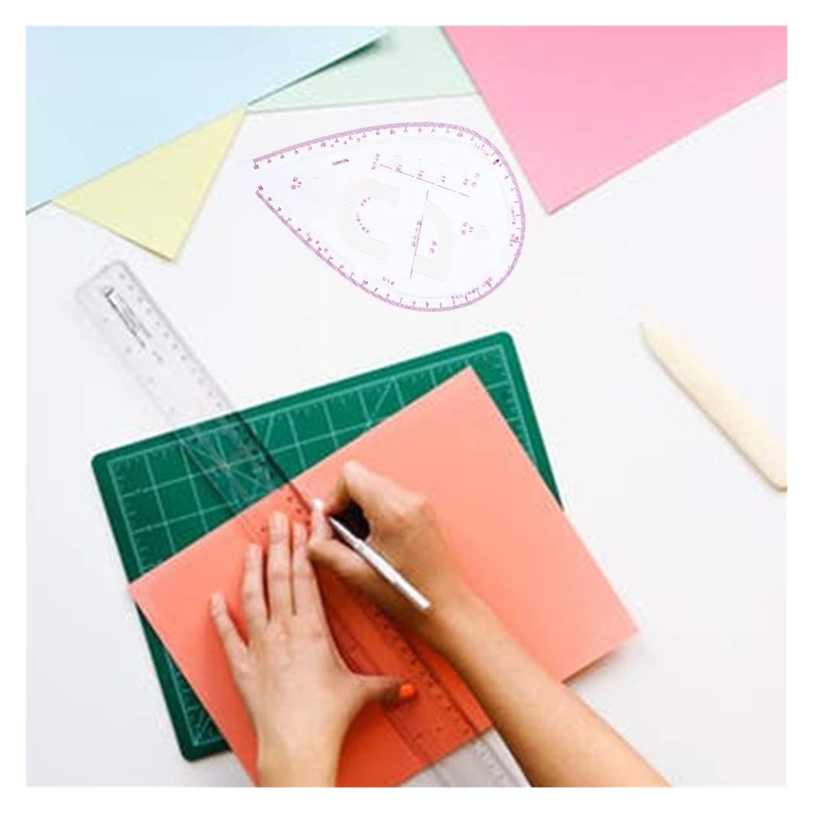 Regla Patchwork 6 unids Costura Curva Francesa Ruler Kit de Costura Dibujo Ruler Dressmaking Tailor Ruler Herramientas de Costura Regla Metalica