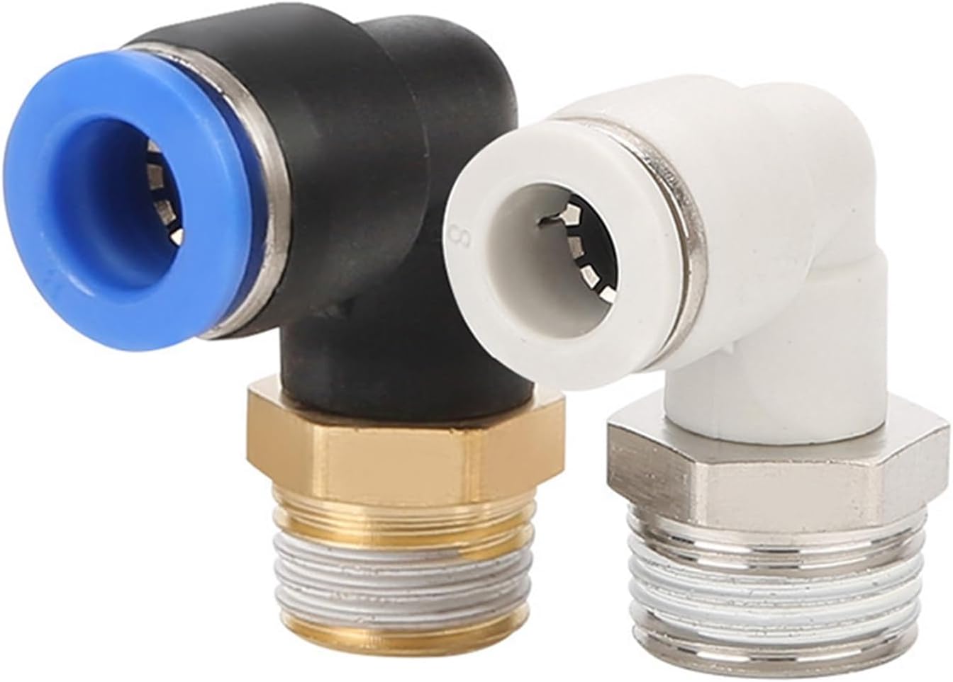 Tracheal joint pl8-02 pneumatic quick connector 6-01 external thread right angle elbow quick plug connector plastic butt(Blue PL 16-06)