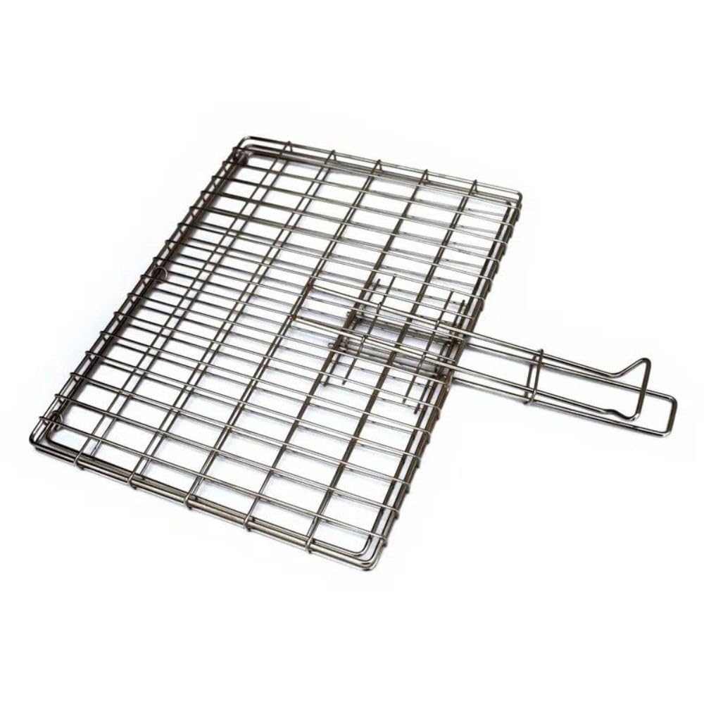Stainless Steel Braai Cooking Grid for BBQ Barbecue Outdoor Grill Basket Campfire with Sliding Handle
