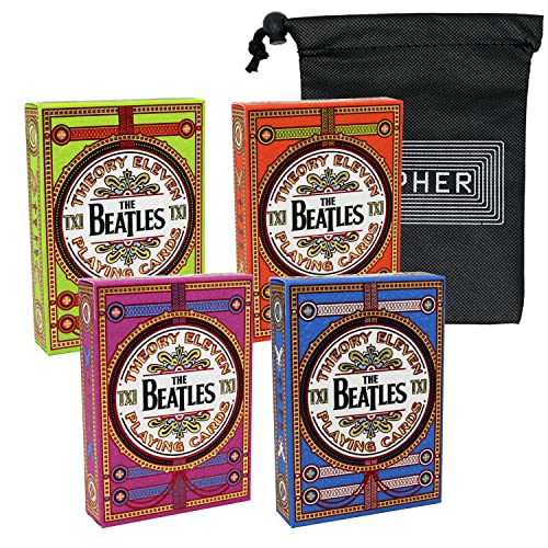 Theory 11 Beatles Jeu de cartes à jouer – Deck de poker style Sgt Peppers – Comprend un sac de cartes à jouer Cipher… - Les Beatles, Paul McCartney, John Lennon, RIngo Starr, George Harrison Theory 11 Beatles Jeu de cartes à jouer – Deck de poker style Sgt Peppers – Comprend un sac de cartes à jouer Cipher…