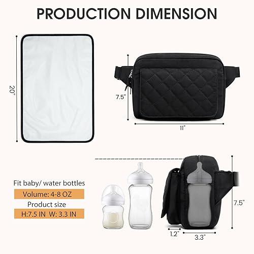 Miniatura 6 de G4Free Pequeña bolsa de pañales para bebé niña y niño, mini bolsa de pañales cruzada con cambiador portátil