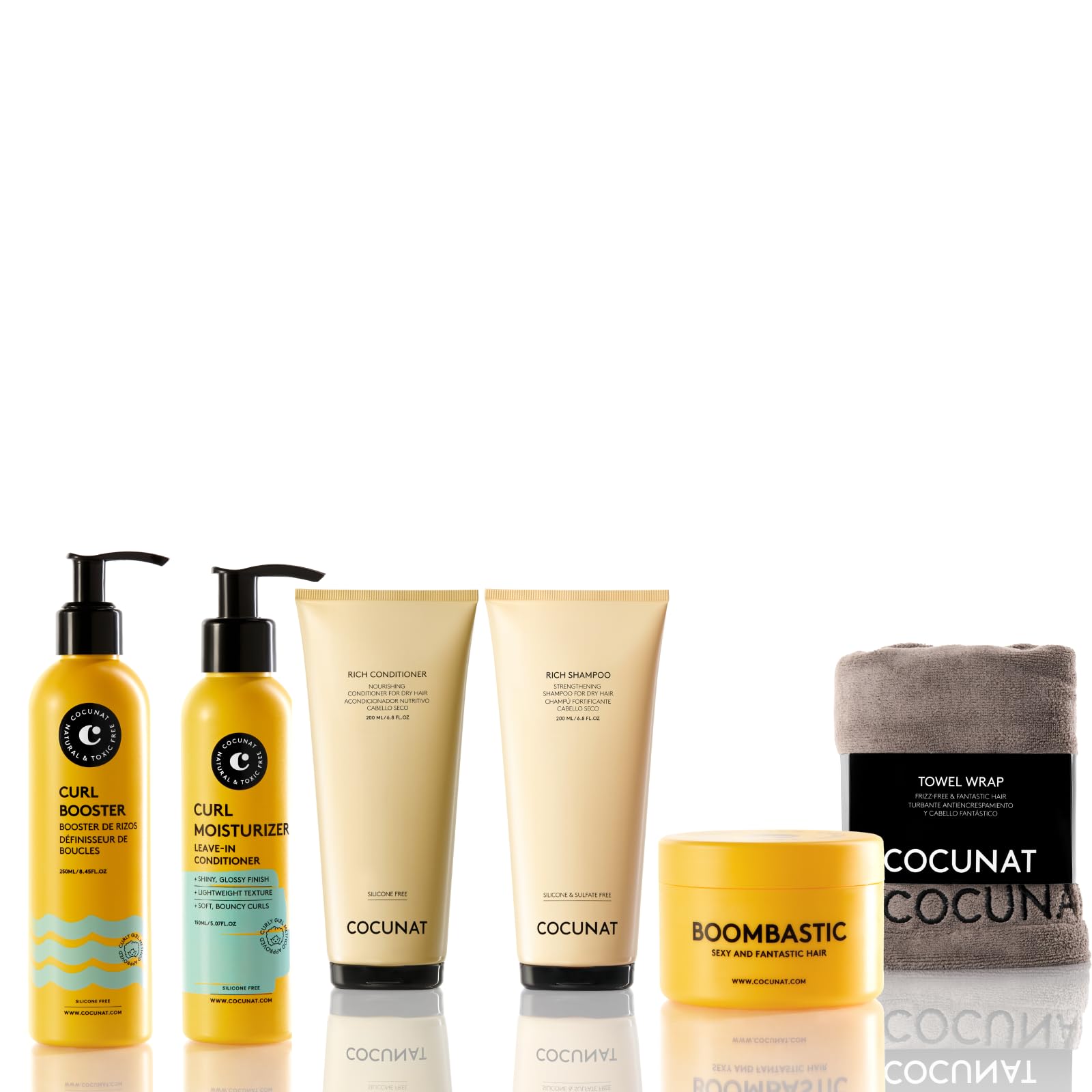 COCUNAT - Plan Nutrición y Volumen para Rizos - Nutre, Define, Fortalece, Hidrata y Define Rizos - Método Curly - Elimina Encrespamiento (Frizz) - Incluye Turbante Anti frizz