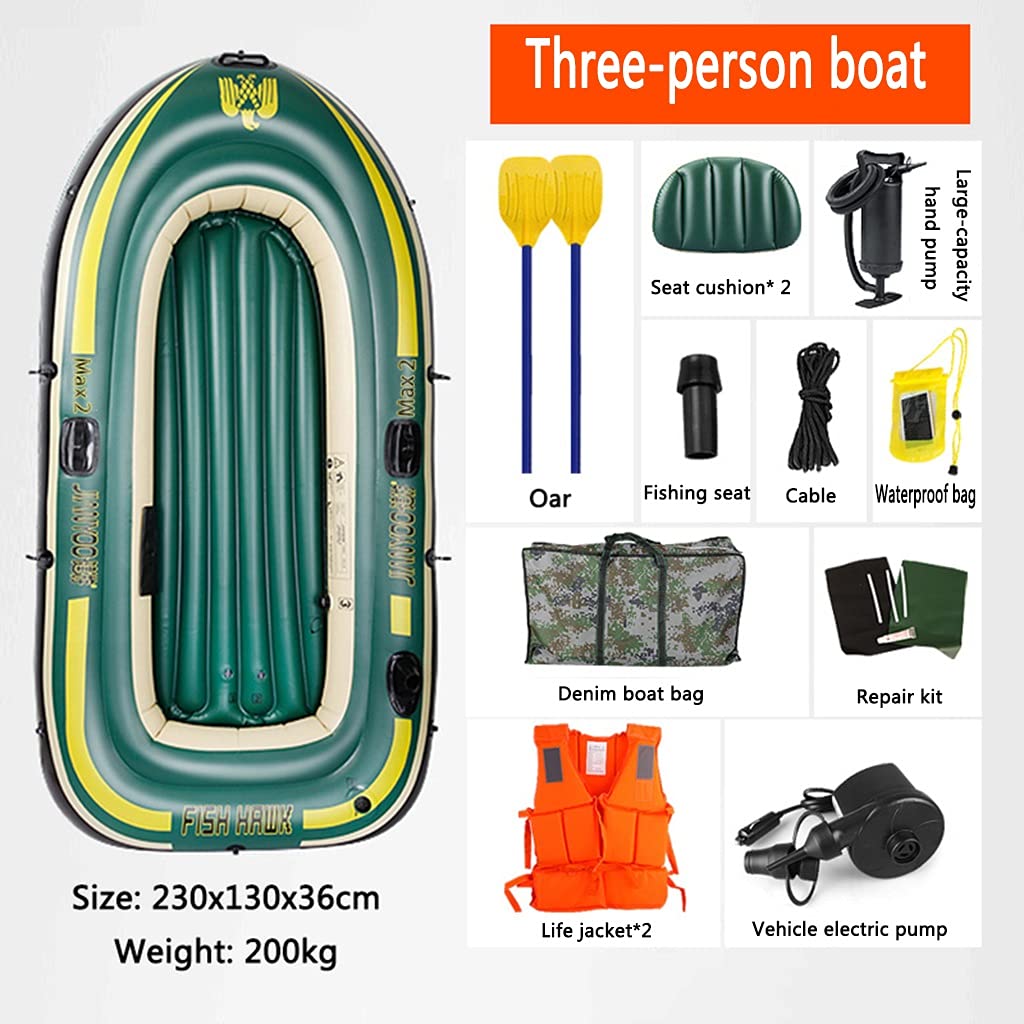 WolFum Großes Kajak, Schlauchboot, 3 Personen, geeignet zum Angeln, Sitzkajak, Tragfähigkeit 200 kg
