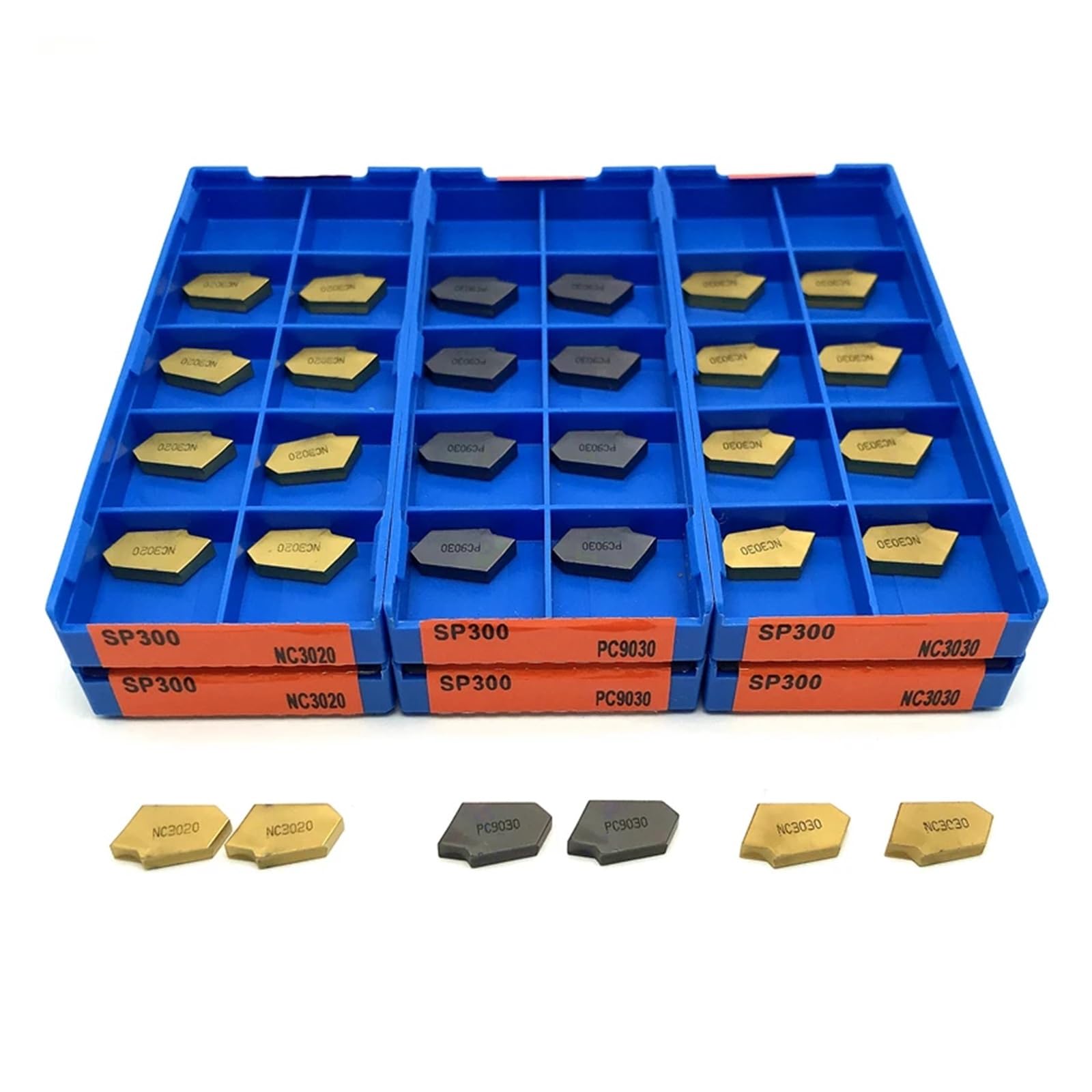 Groefwisselplaten-SP200 SP300 SP400 PC9030 NC3020 NC3030 groefhardmetalen wisselplaten SP 300 draaibankgereedschap draaiwisselplaat (Size : SP300 PC9030, Color : 50PCS
