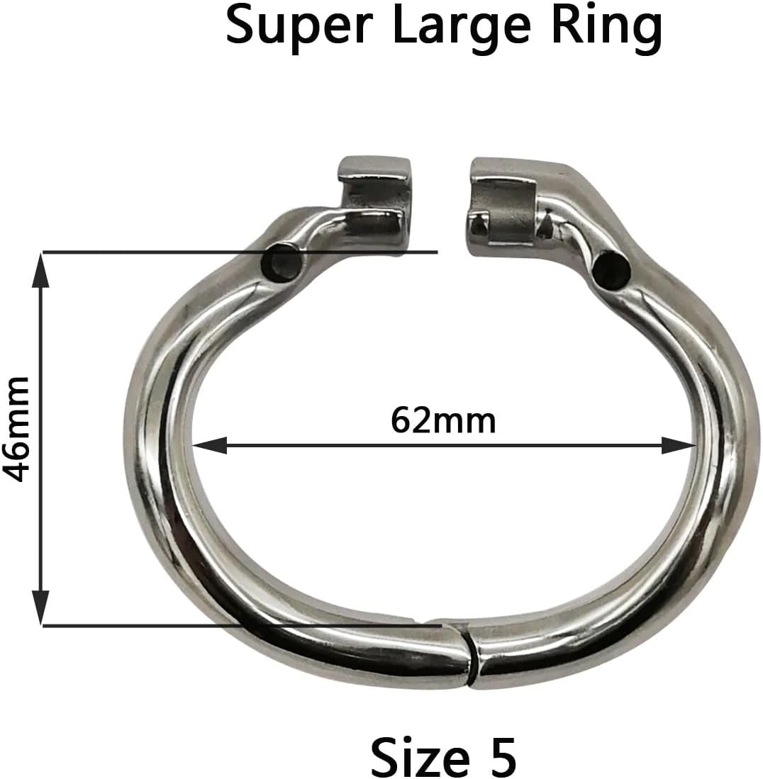 Stainless Steel Male Chastity Device, Chastity Belt for Men, Chastity Device with Lock, Chastity Lock, 54 * 32 mm The Middle of The Clamp Can be Opened HG097(Size4 50 * 41mm)