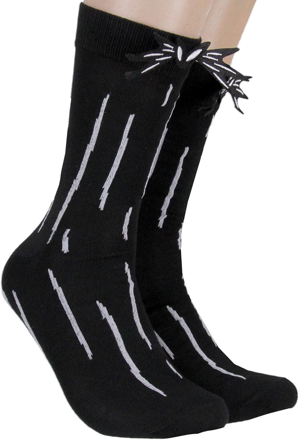 Bioworld Nightmare Before Christmas Jack Skellington 3D Bowtie Costume Adult Crew Socks