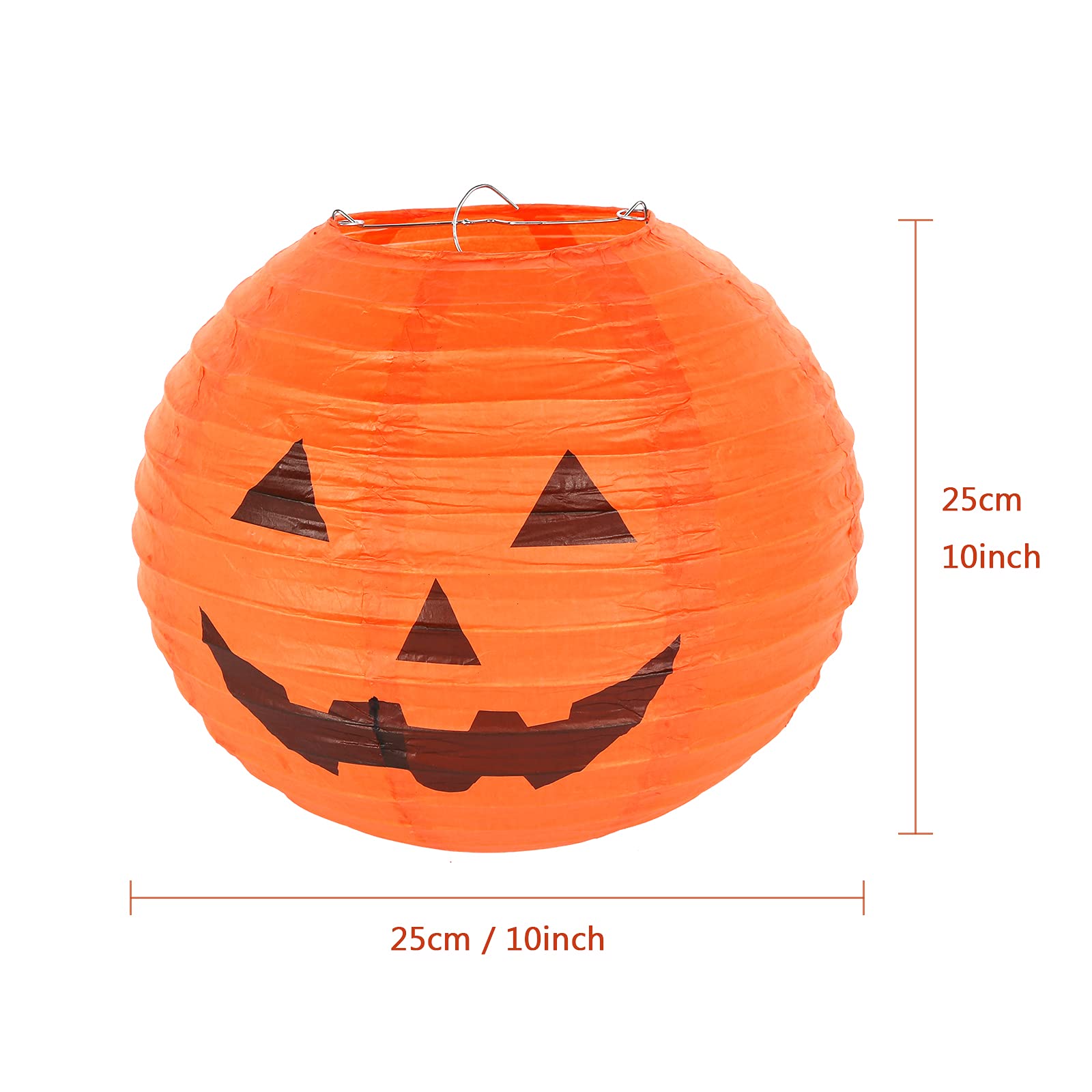 Kesote 10 Inch Jack-O-Lantern Paper Lanterns - Pumpkin Lanterns for Halloween Party Decoration - Pack of 10 - Image 2