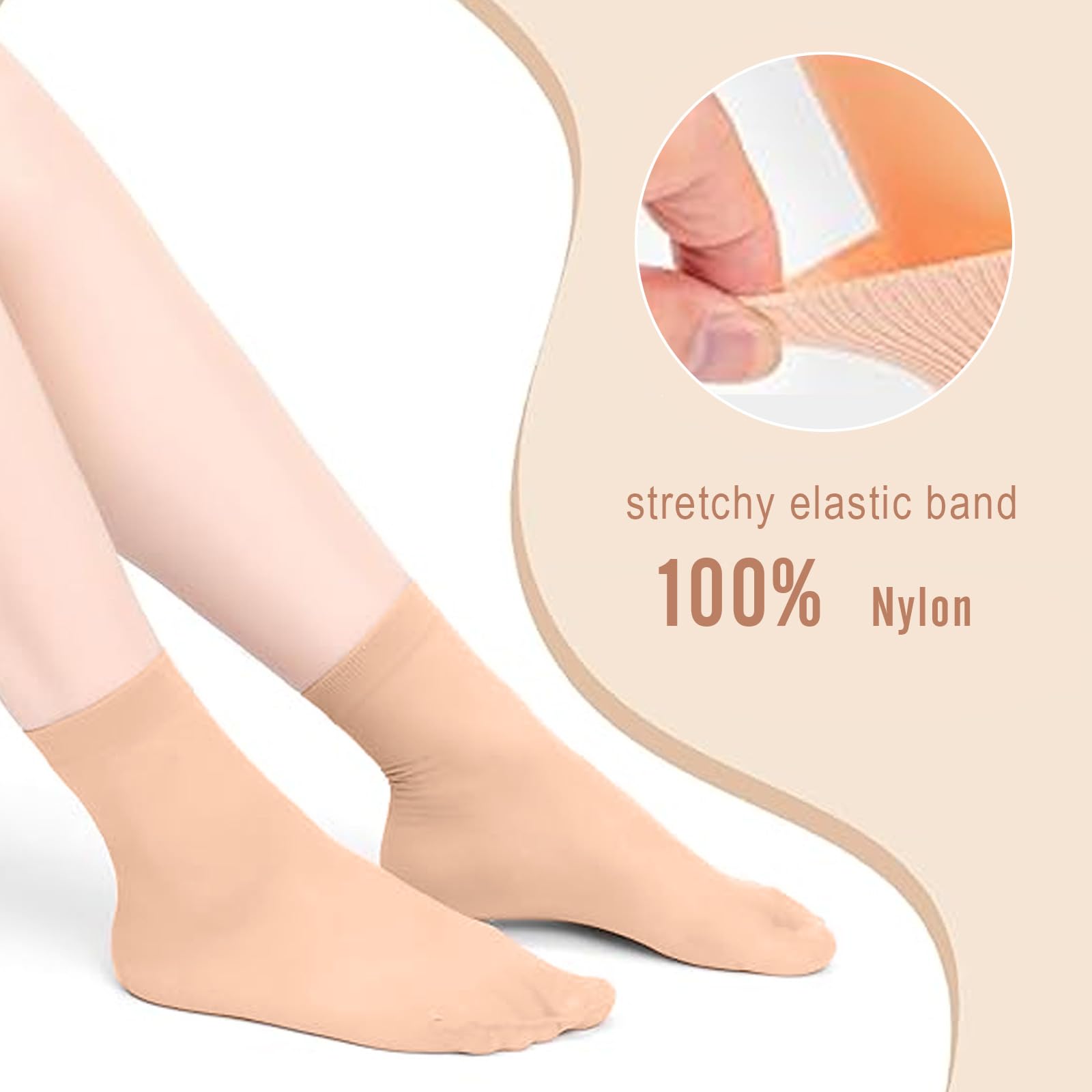 Lot de 4 paires de chaussettes de ballet pour filles et femmes, 100 % nylon sans couture, chaussettes de danse extensibles pour ballet, jazz, yoga