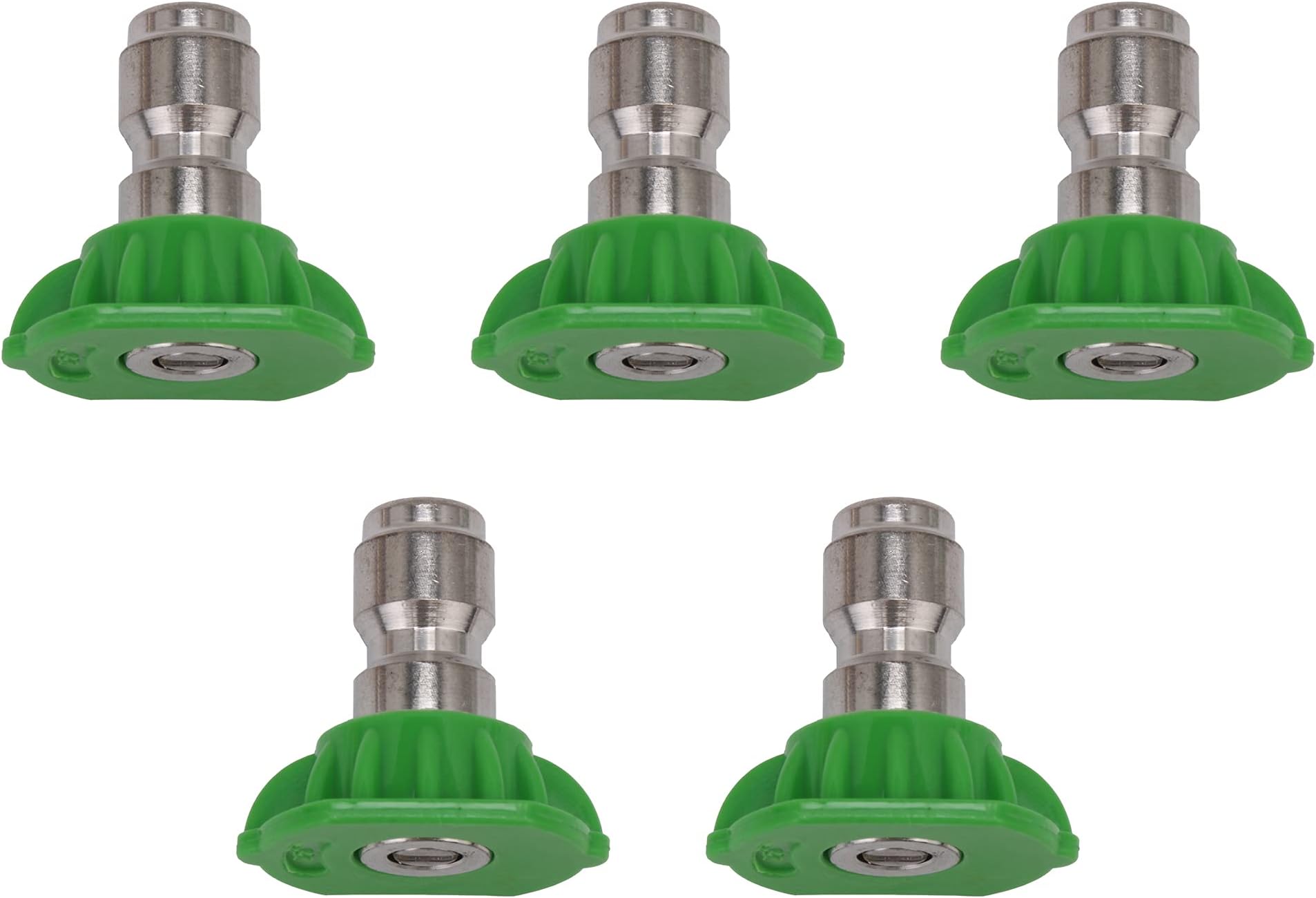 5PCS Pressure Washer Spray Nozzle Tips Multiple Degrees (25 Degrees) Stainless Steel and Plastic Green