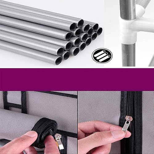 Miniatura 5 de mytunes Zapatero de 6 niveles, armario de almacenamiento de zapatos con cubierta a prueba de polvo, estantes organizadores de habitación para