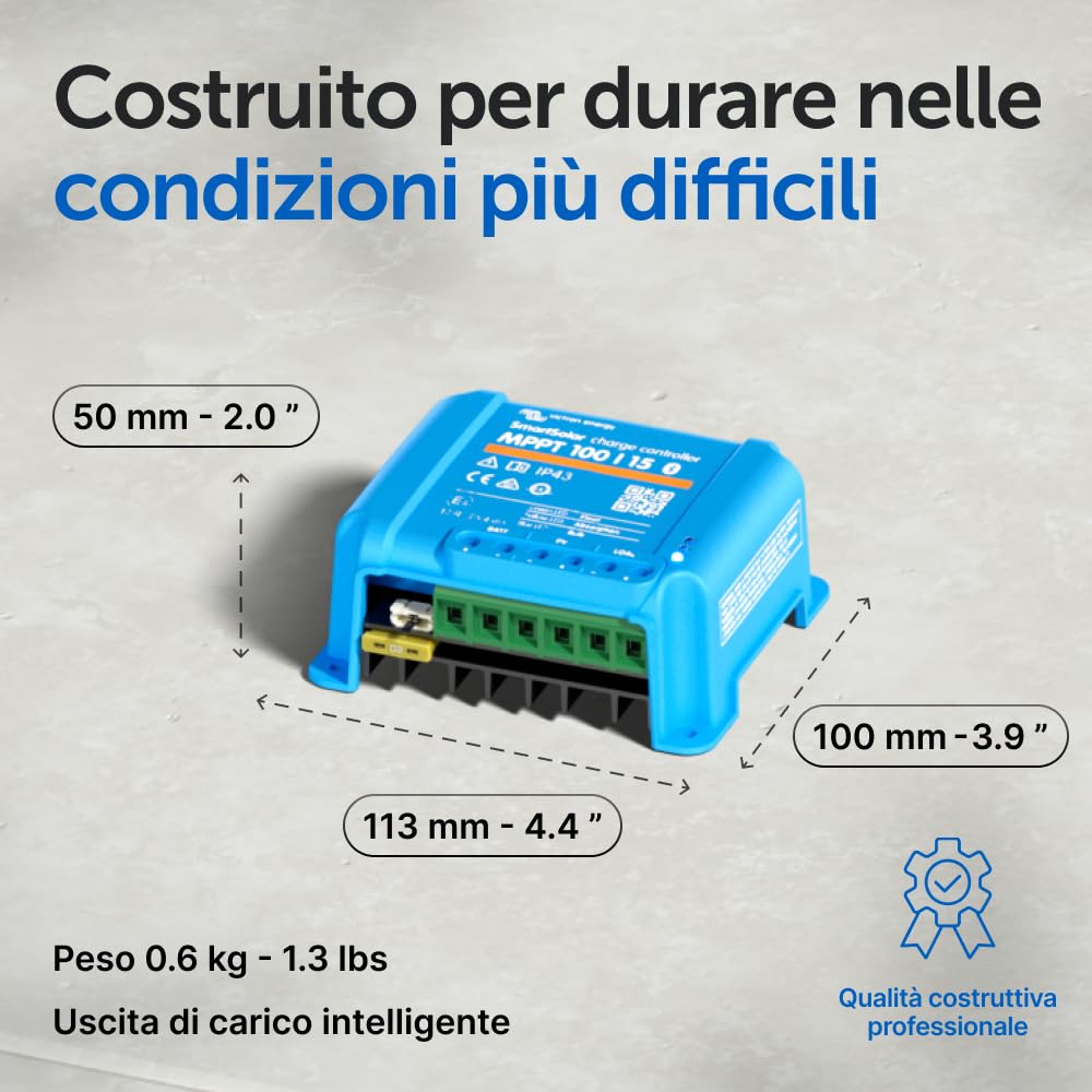 Victron Energy SmartSolar MPPT 100V 15 amp 12/24-Volt Regolatore di Carica Solare (Bluetooth)