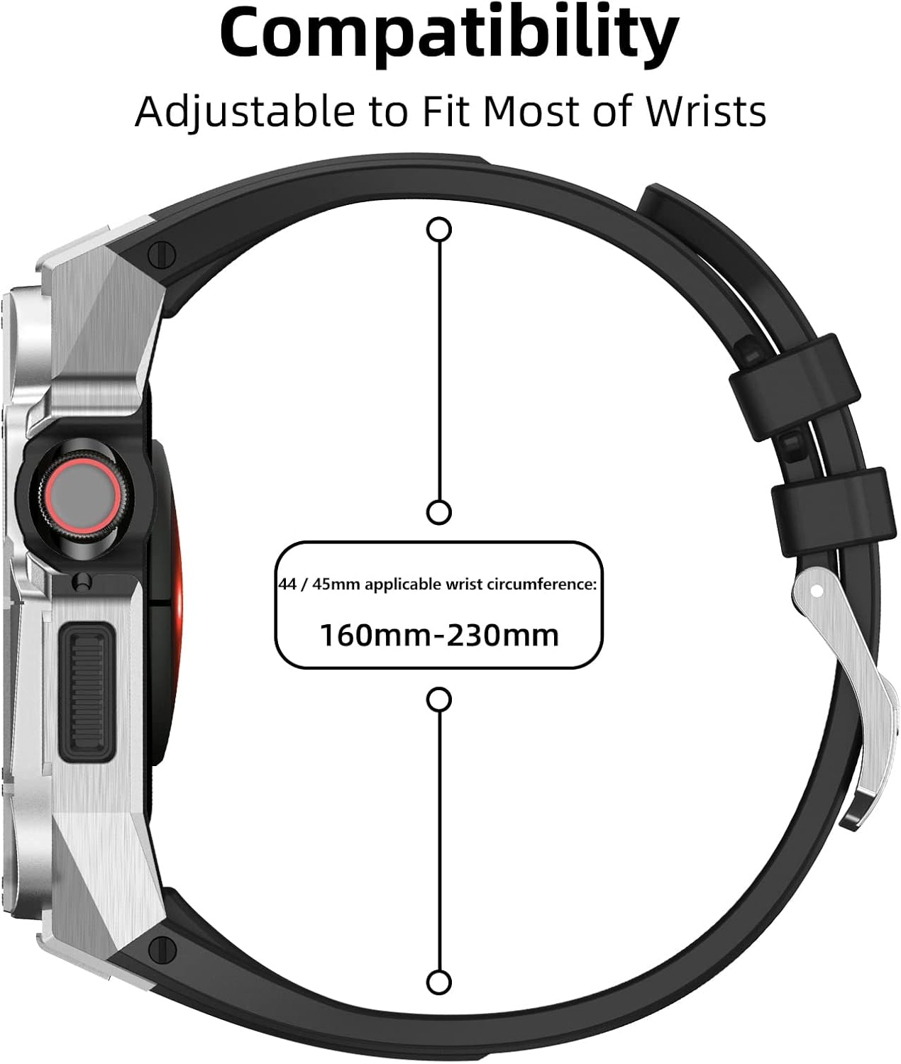 bedcy stainless steel casesilicone strap for apple watch band 45mm 44mm for iwatch 8 7 4 5 se 6 cover bracelet apple watch serie 8 7 45mm