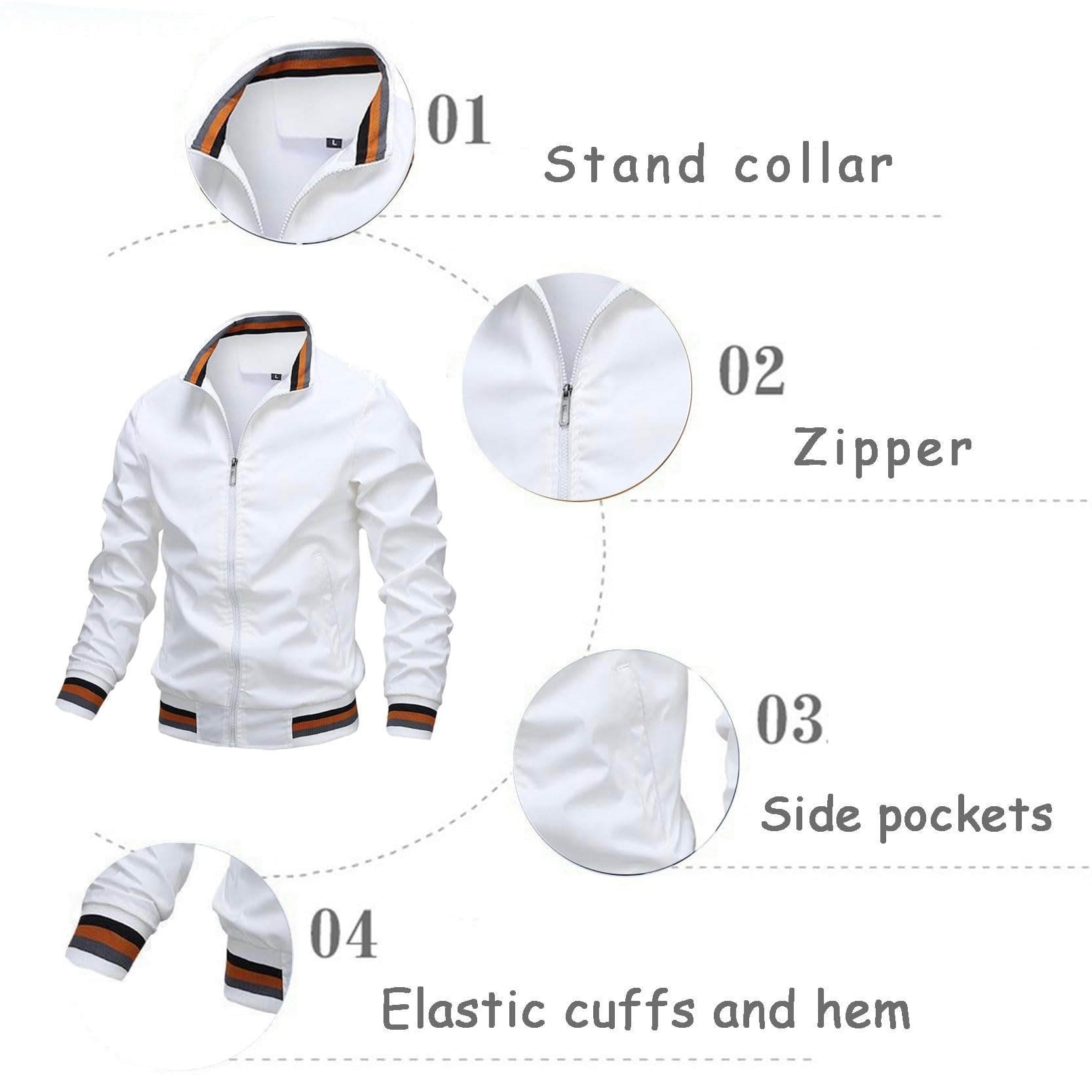 Chaqueta De Hombre para Scania Sudadera Ligera De Primavera Chaqueta Bomber Cortavientos Cálido para Scania Abrigos De Negocios Casuales Chaquetas para Niños Jóvenes,White-L