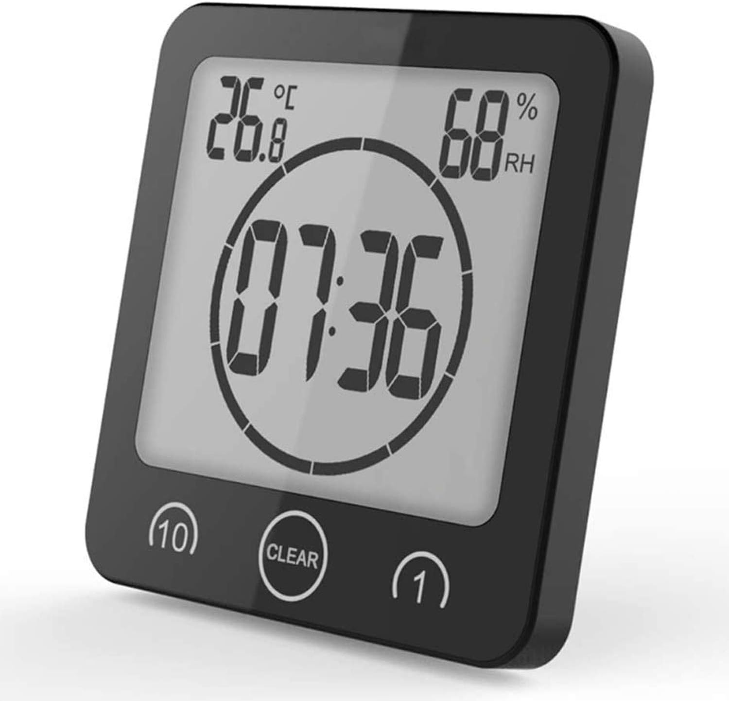 Digital Bathroom Shower Wall Clock Timer with Alarm with Big LCD Display, Waterproof for Water Spray, Humidity Temperature Display, Wall Clock Timer for Bathroom Shower Makeup Cooking Digital Bathroom Shower Wall Clock Timer with Alarm with Big LCD Display, Waterproof for Water Spray, Humidity Temperature Display, Wall Clock Timer for Bathroom Shower Makeup Cooking