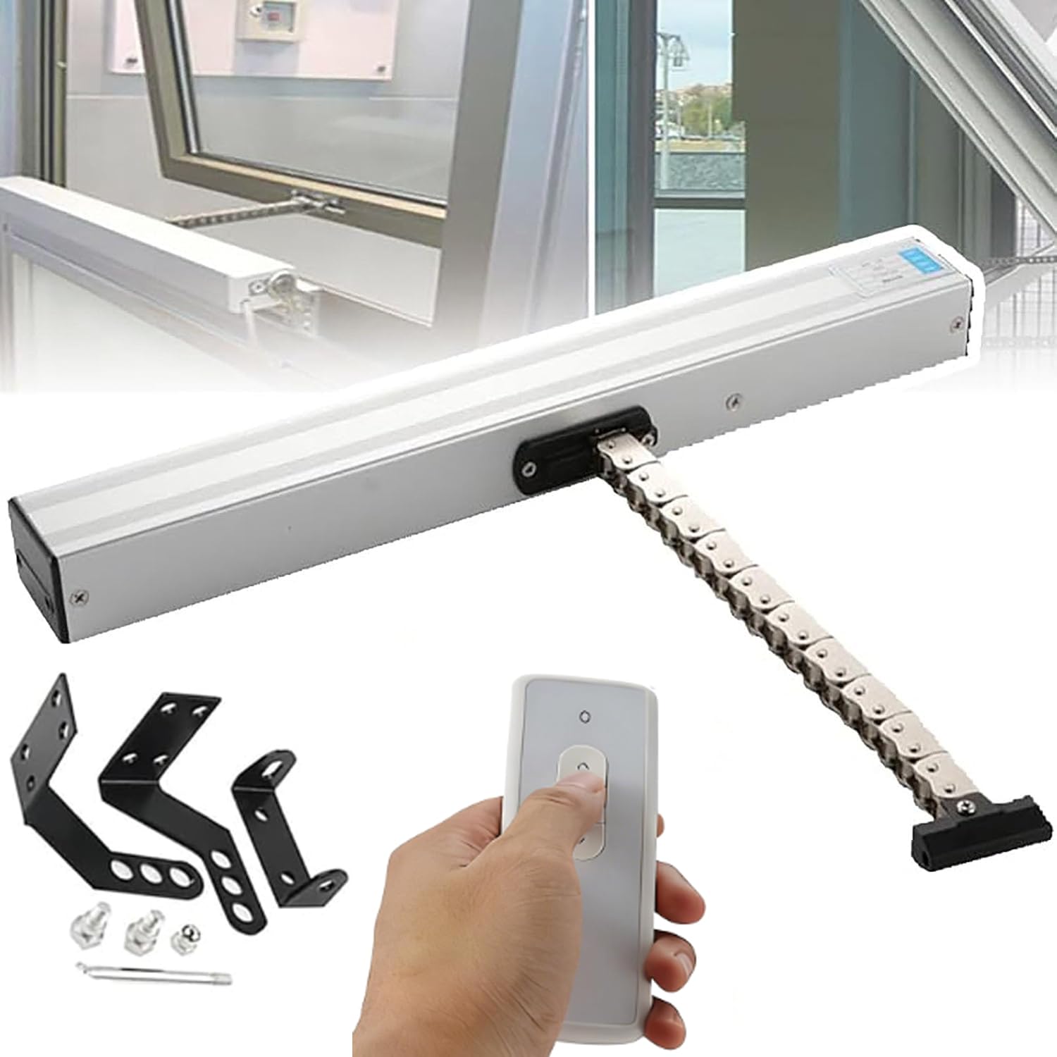 Attuatore elettrico a catena da 24 V per apriporta lucernario e serra, telecomando, corsa 300 mm, aprifinestra motorizzato silenzioso, facile installazione per casa intelligente