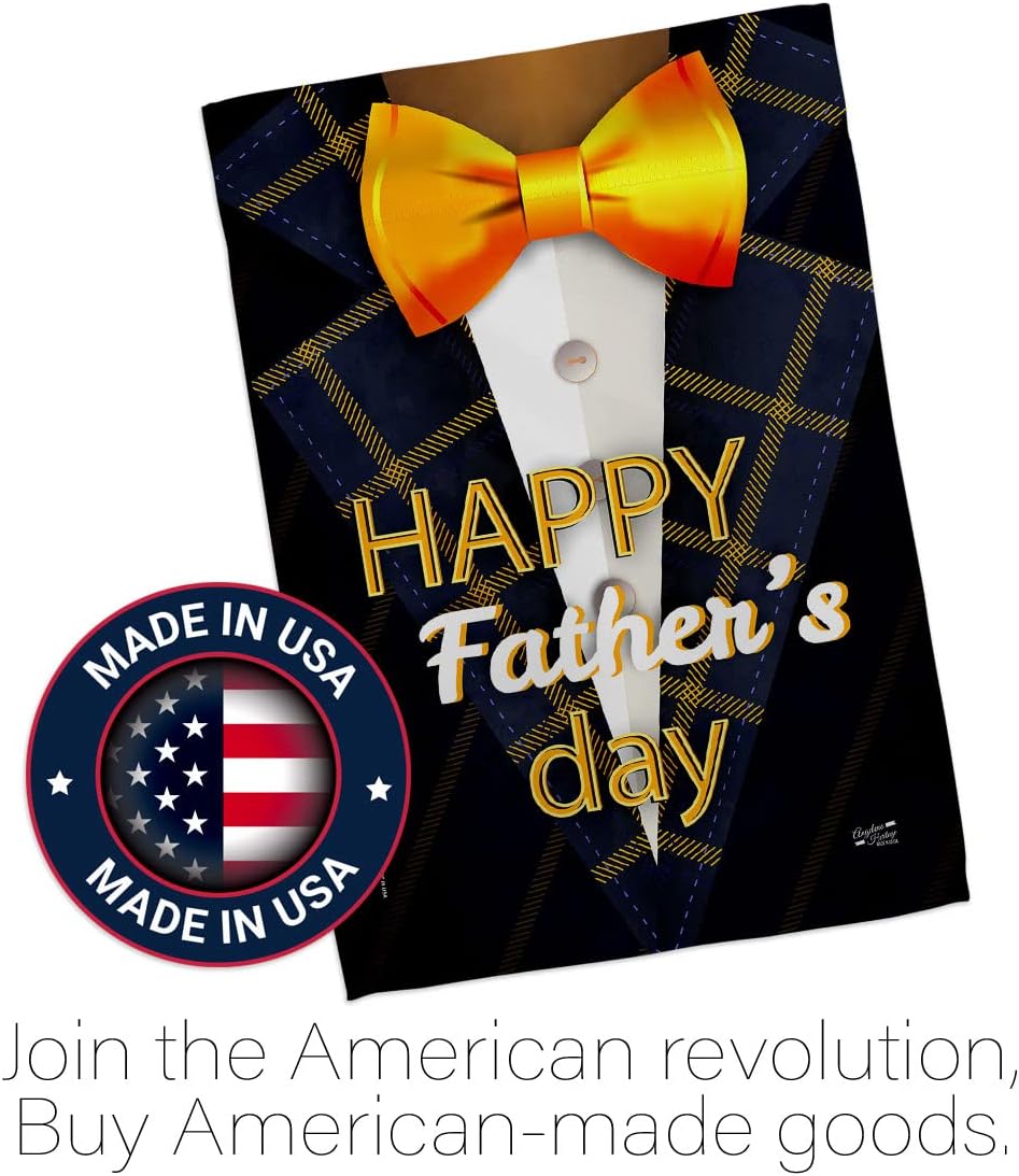 Suited Up Father's Day Garden Flag Family Dad Daddy Papa Grandpa Best Parent Sibling Relatives Grandparent House Decoration Banner Small Yard Gift Double-Sided, Made in USA