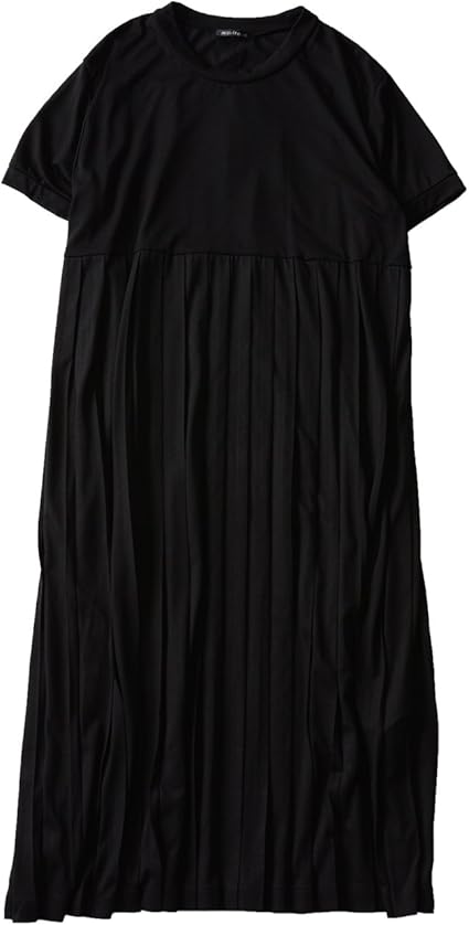 Amazon Co Jp ミズイロインド Mizuiro Ind プリーツ ロングワンピース 2 Free Black Col 99 服 ファッション小物