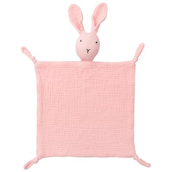 Premium Soft Muslin Cotton Bunny Loveys Soft & Breathable Newborn Security Blanket, Perfect for Baby Boy Girl, Gender Neutral. Fabric for Comfortable Sleep & Play, Ideal for Newborns, Toddlers