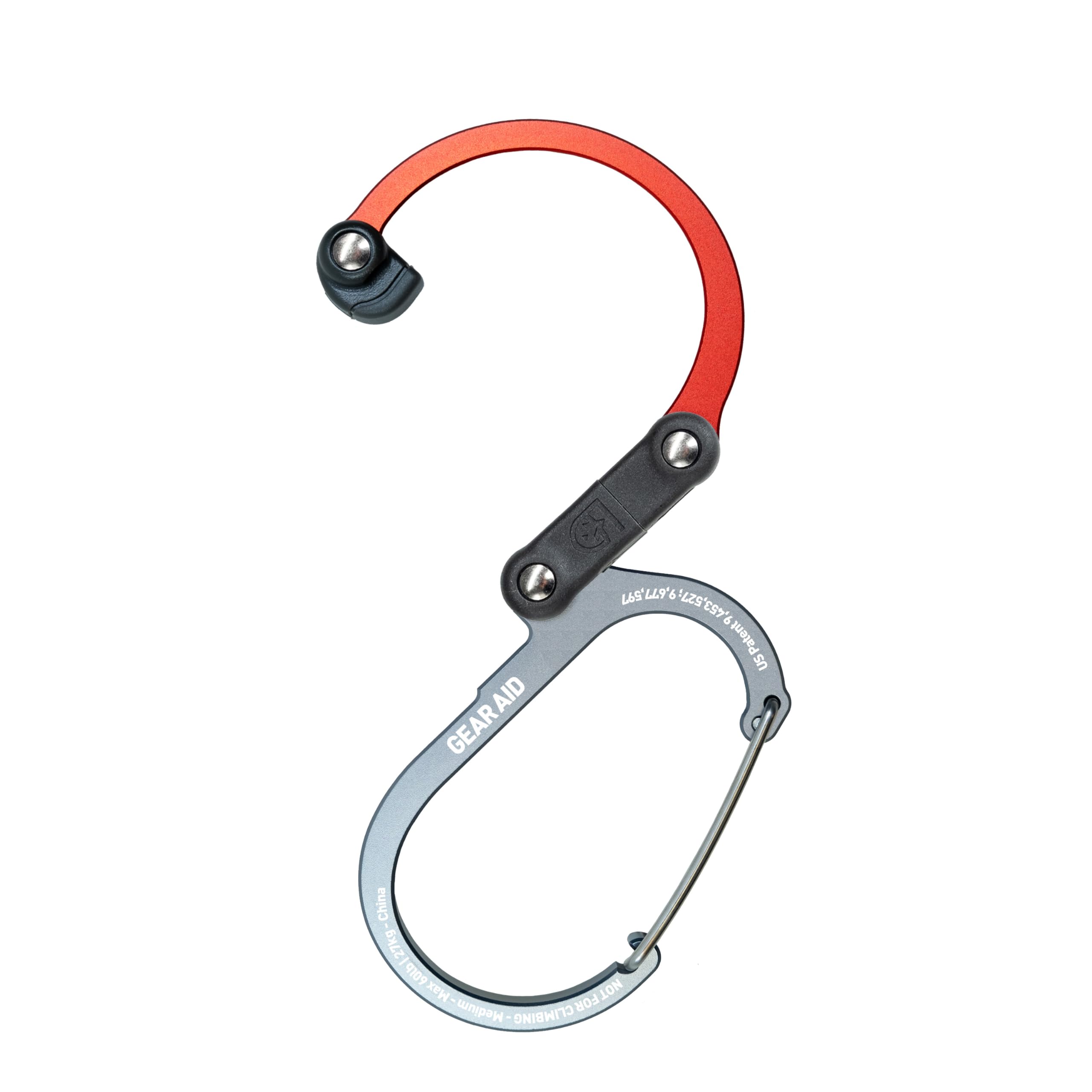 GEAR AID HEROCLIP 360° Swivel Carabiner Gear Clip and Hook (Medium) for Camping, Backpack, Suitcases and Garage Organization