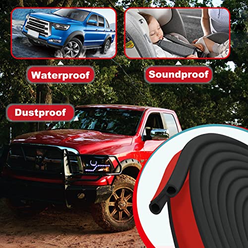 32.8Ft Adhesive Tailgate Seal,Rubber Camper Shell Seal Double Bulb Automotive Weather Stripping For Pickups, Truck, Auto Car #TOP2