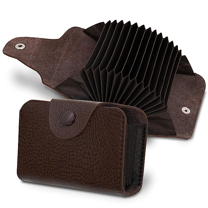 Buy Stealodeal Dark Brown RFID Protector PU Leather Credit/Debit/ATM 15 ...