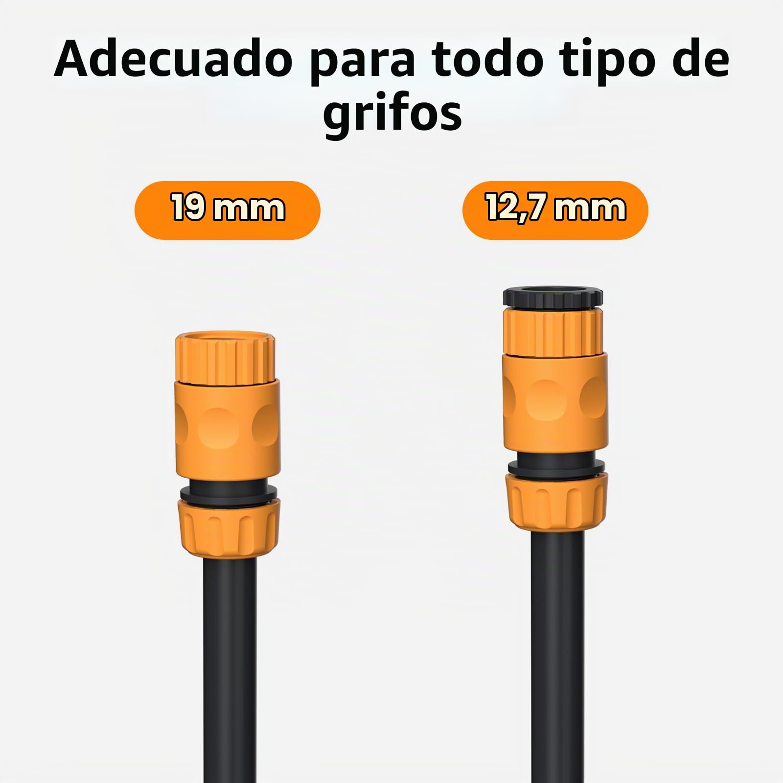 Carrete de manguera de 25 m + 2 m, con rebobinado automático y rotación de 180°, caja de pared con tope de bloqueo y 7 boquillas de chorro, para riego de jardín y lavado de coche