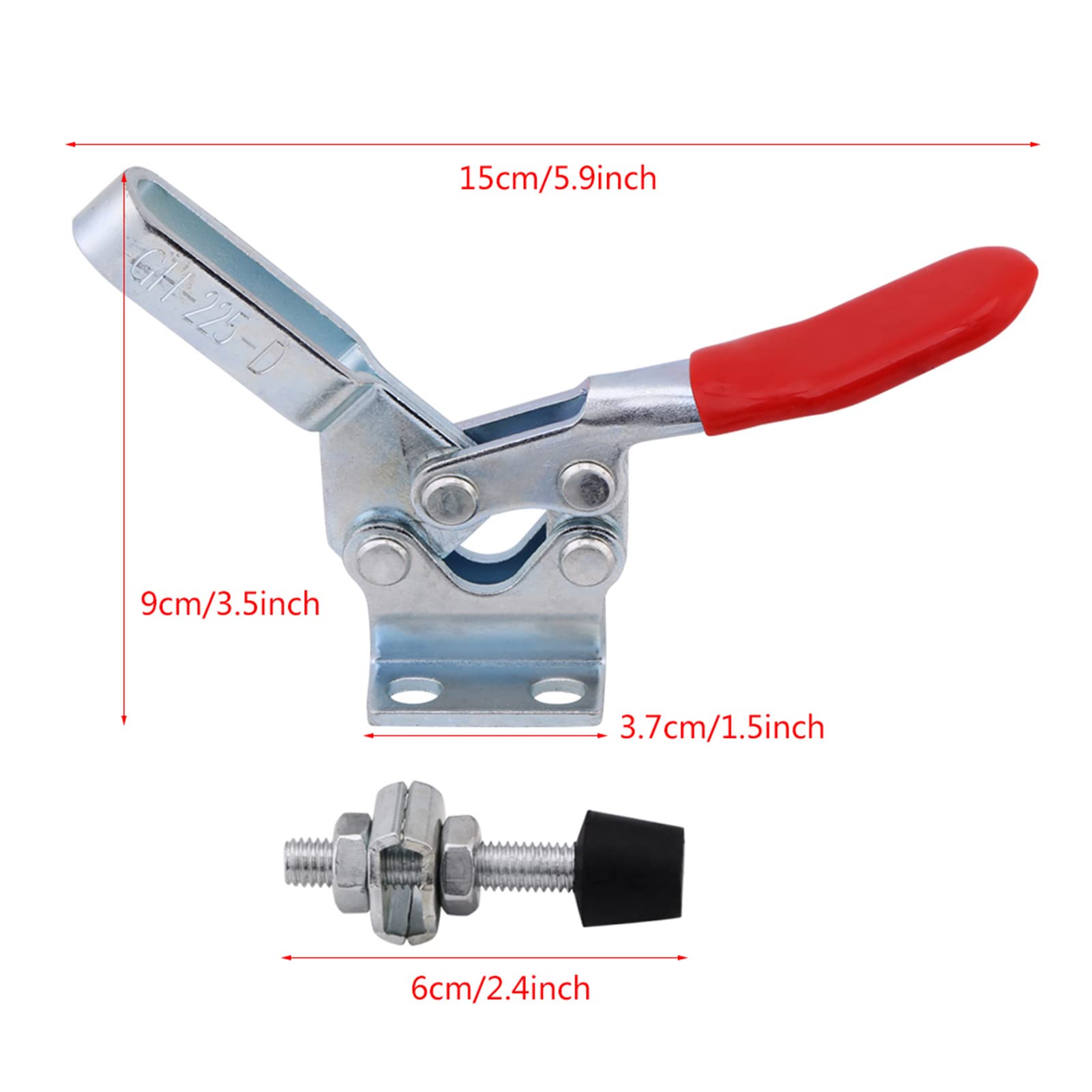 5 Pièces Pince à Genouillère Horizontale 227kg, Serre-Joint à Dégagement Rapide Dispositif de Serrage pour Soudure, Menuiserie
