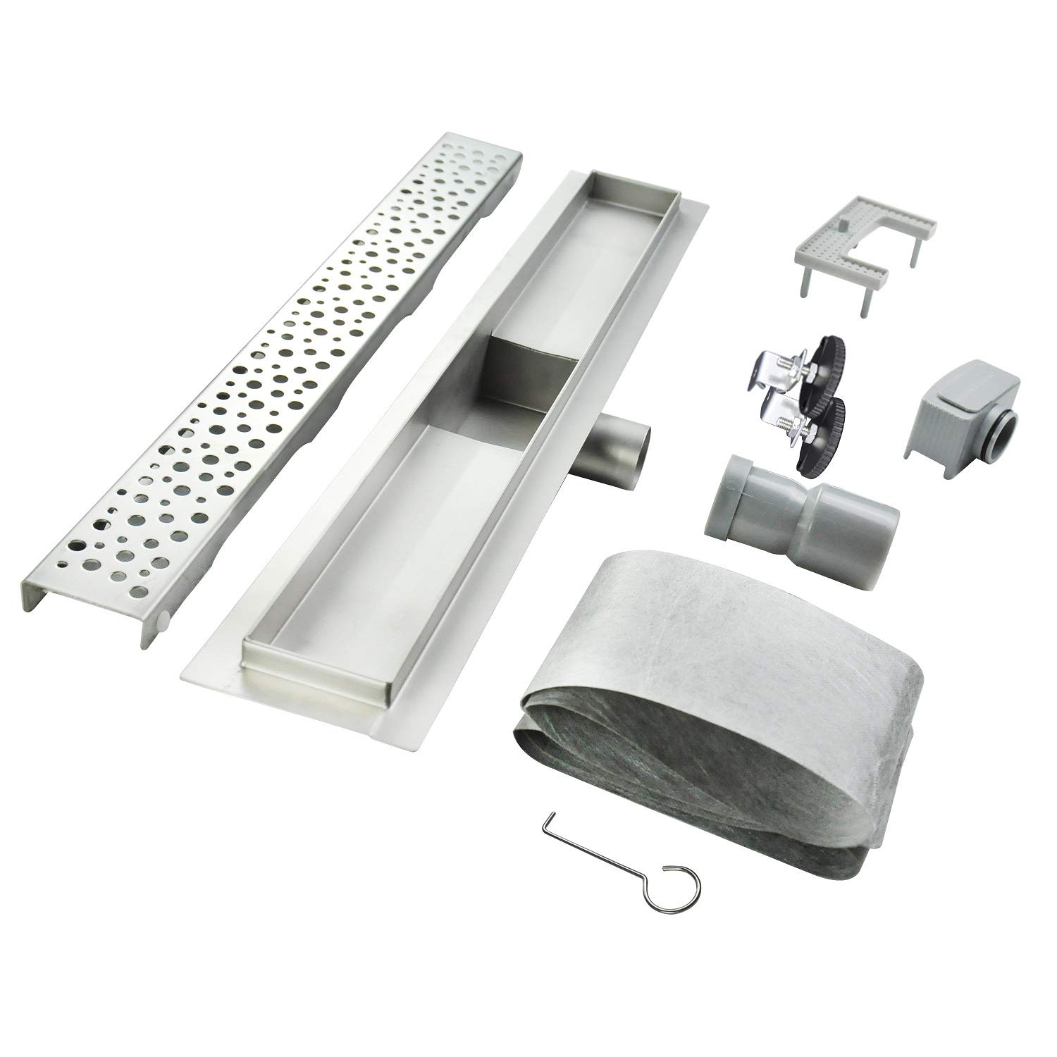 Duschrinne 80 cm Bodenablauf Duschablauf aus Edelstahl sehr flach Größen 50cm – 120cm Model R5 Tropfen