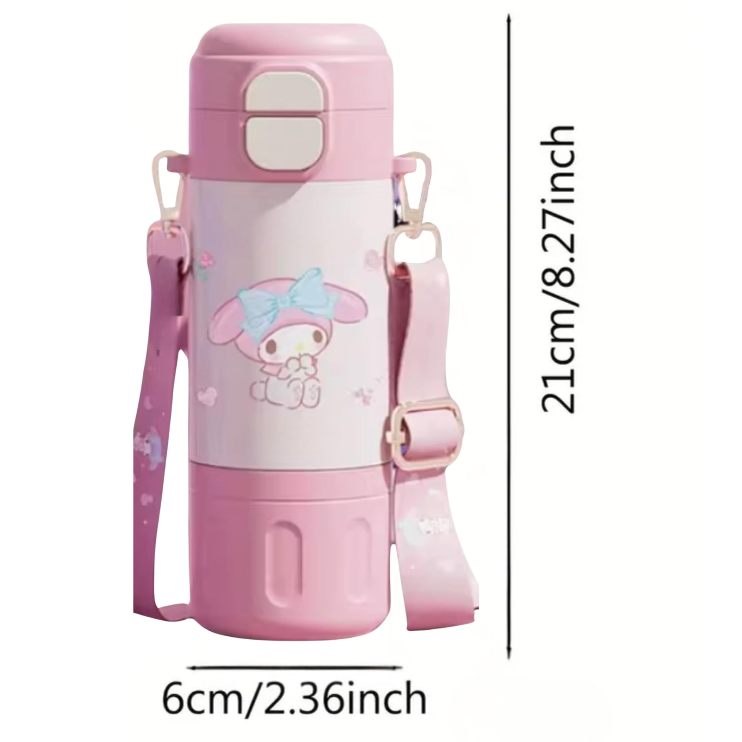 Kids Premium Water Bottle with Straw & Spout | Stainless Steel Water Bottle & Leak-Proof Flip Lid | Portable & Durable Design for School & Travel (480ml) (Pink) — Amazon image 3