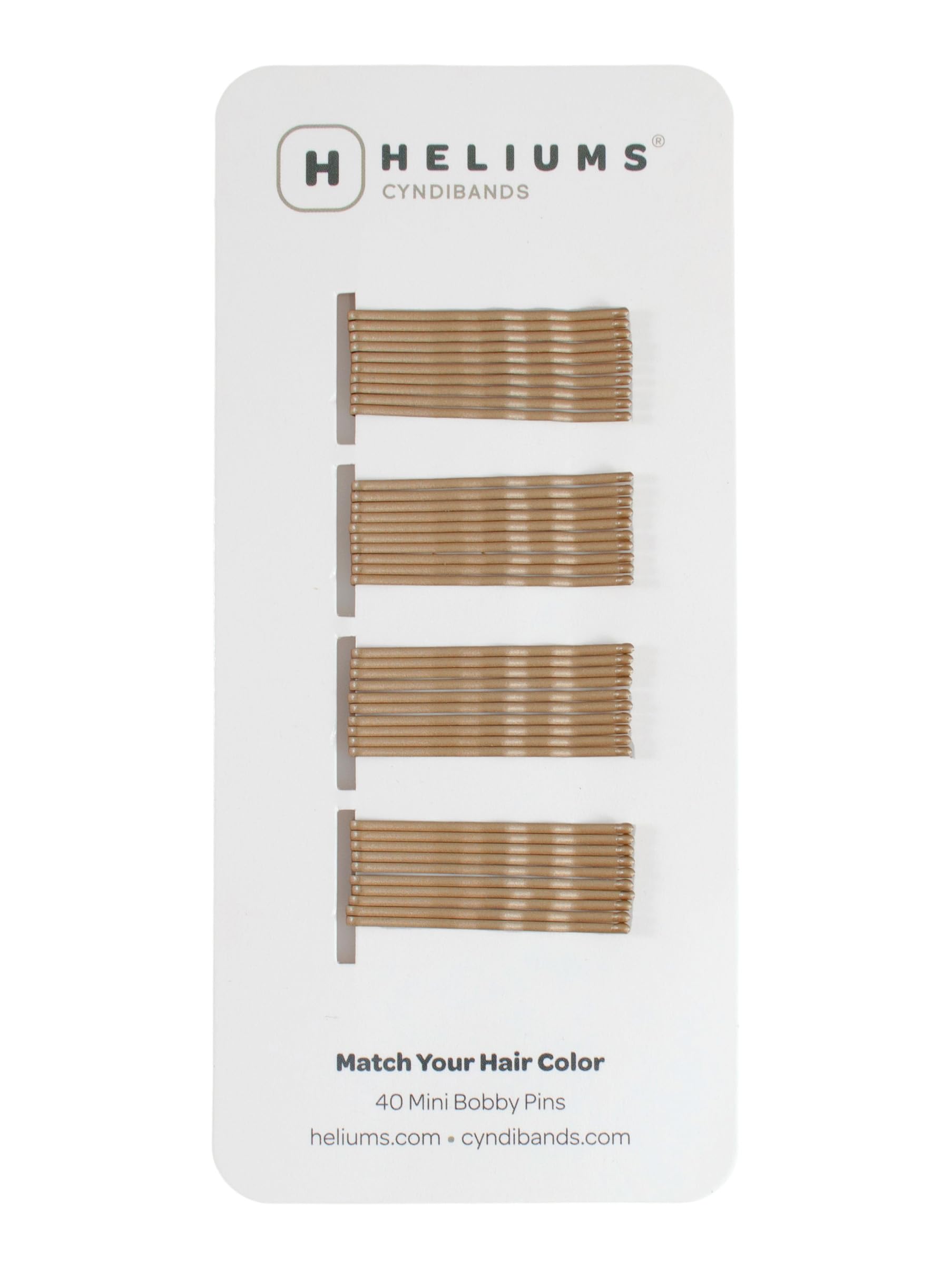 Heliums Small Hair Pins - Dark Blonde - 40 Count, 3.75cm Hair Grips - Mini Kirby Bobby Pins For Women & Kids