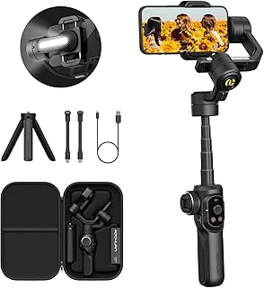 Smart S2 Gimbal Stabilizer for Smartphone Professional Industry-Standard 3-Axis Phone Gimbal with Extendable Rod Microphone Fill Light Gimbal for iPhone and Android Vlogging TikTok YouTube