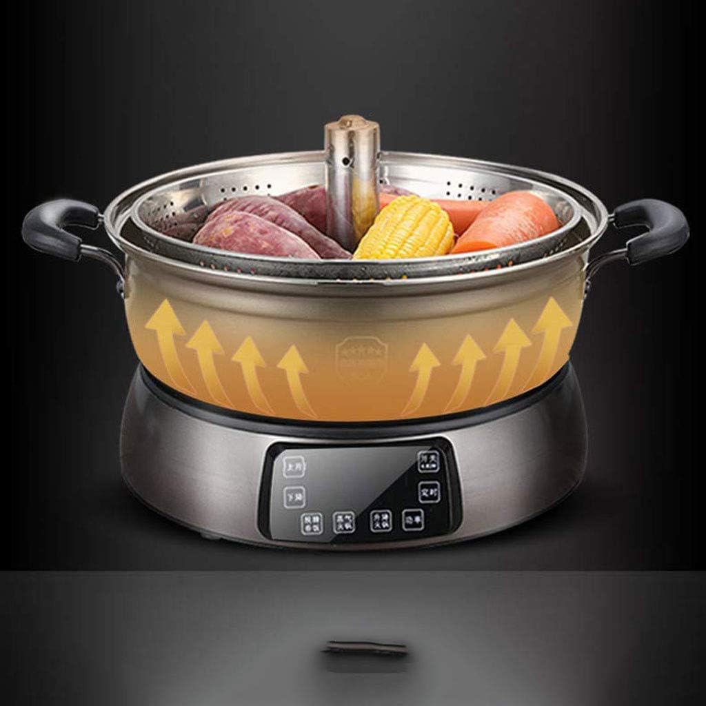 SJYDQ Multifunctional Intelligent Electric Steamer, 6L Automatic Lifting Electric Hotpot Steamer, Suitable for Home Kitchen, Restaurant (Color : D)