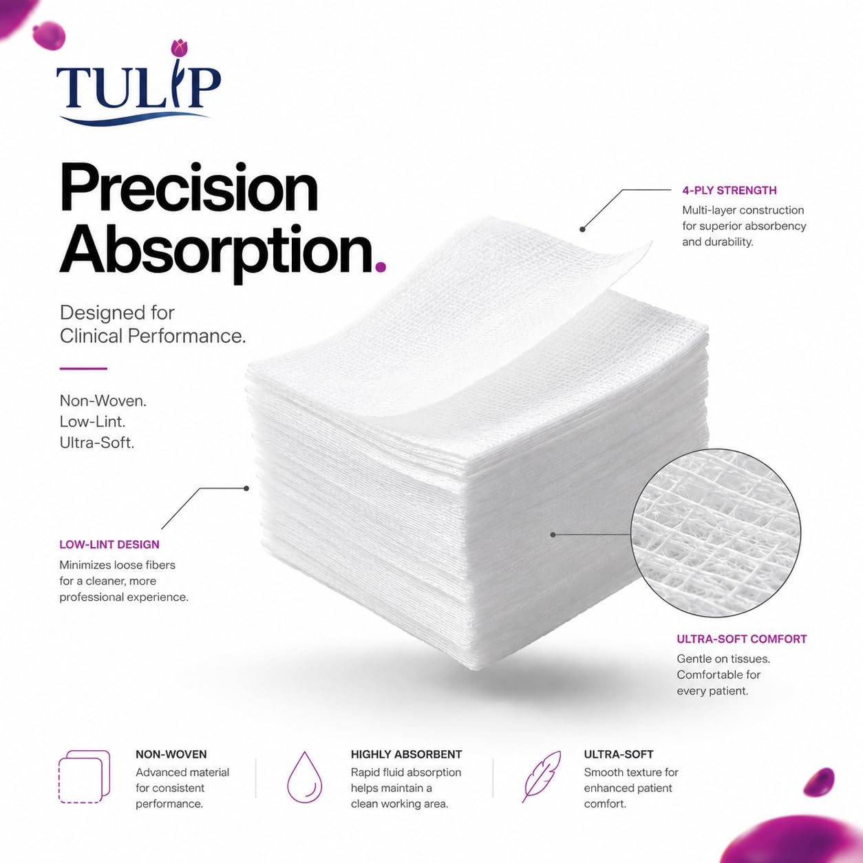 400 Gauze Pads 4x4-4-Ply Non Woven Gauze Sponges (Non Sterile) — Amazon image 2